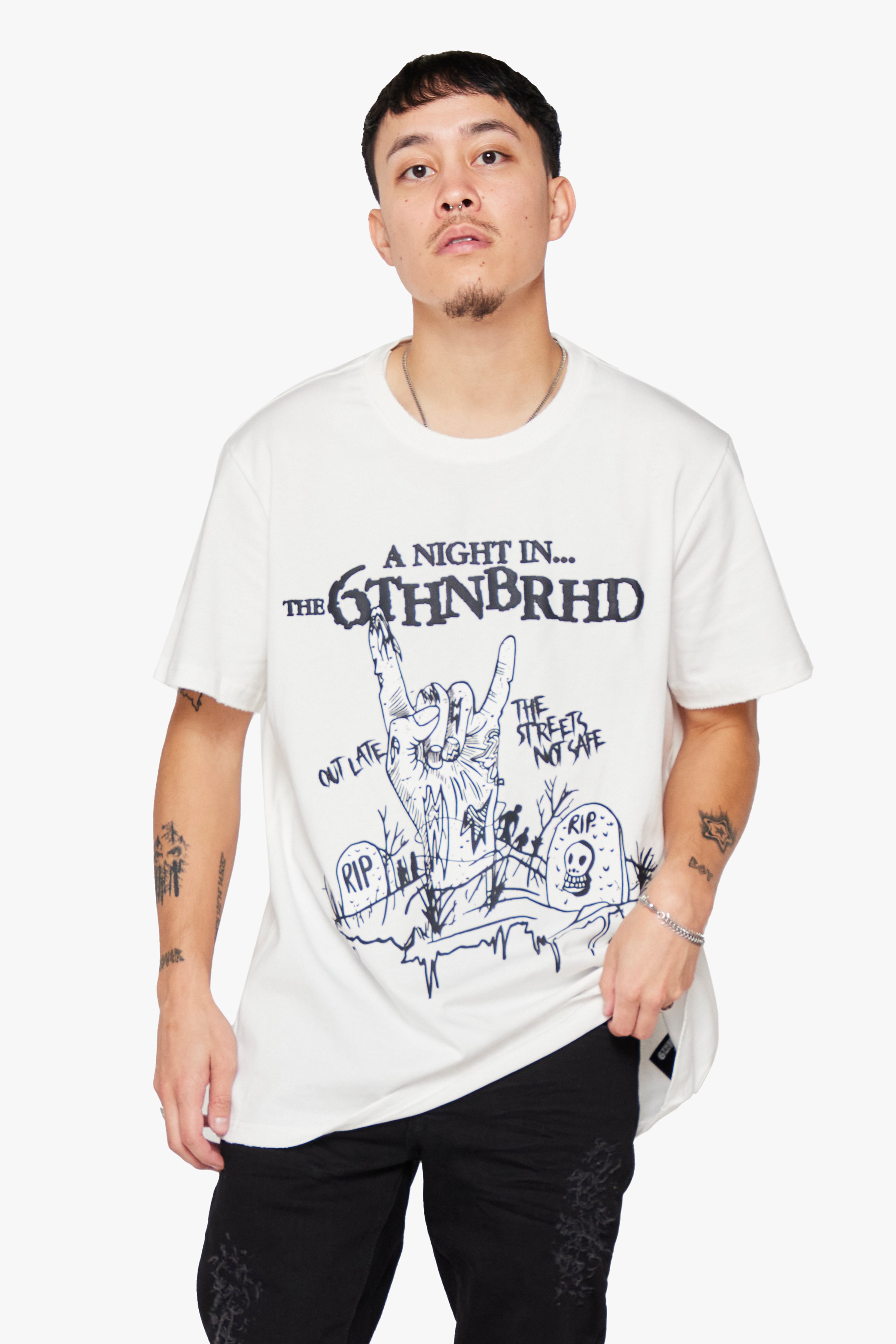 6thNBRHD TEE "OUTLATE" WHITE