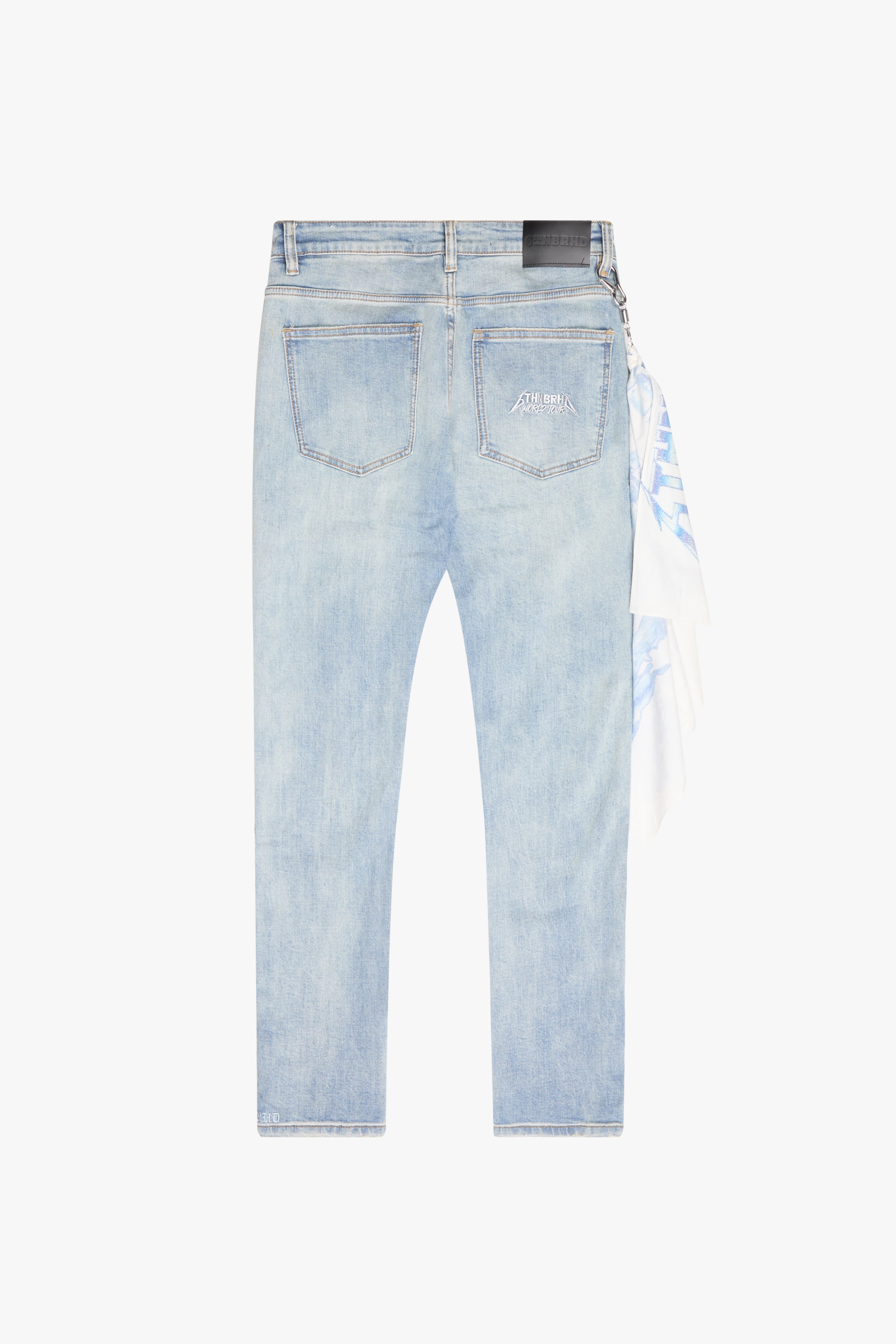 6thNBRHD SKINNY JEAN "STUDDED" LIGHT WASH