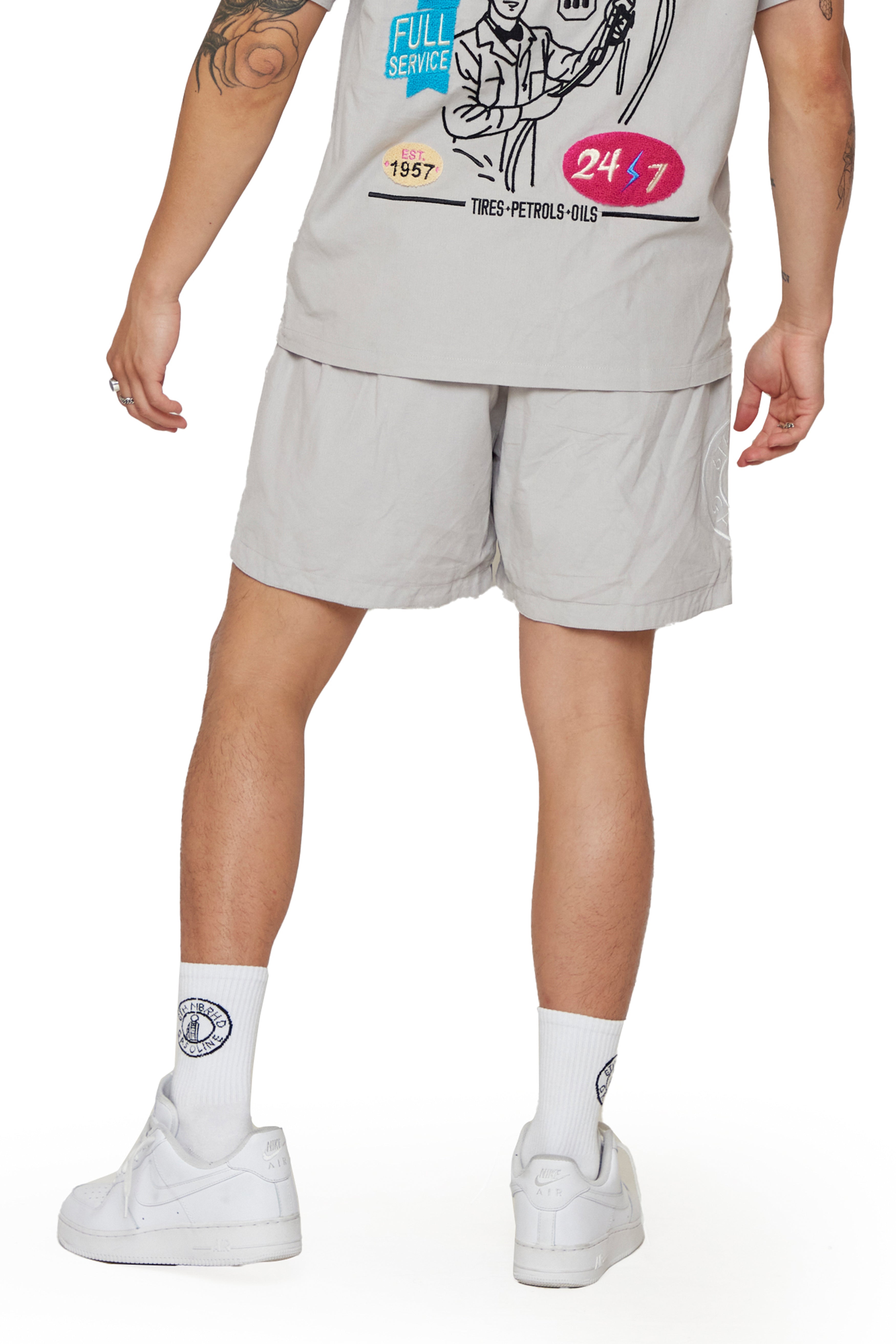 6thNBRHD SHORTS "GAS SERVICES" GREY