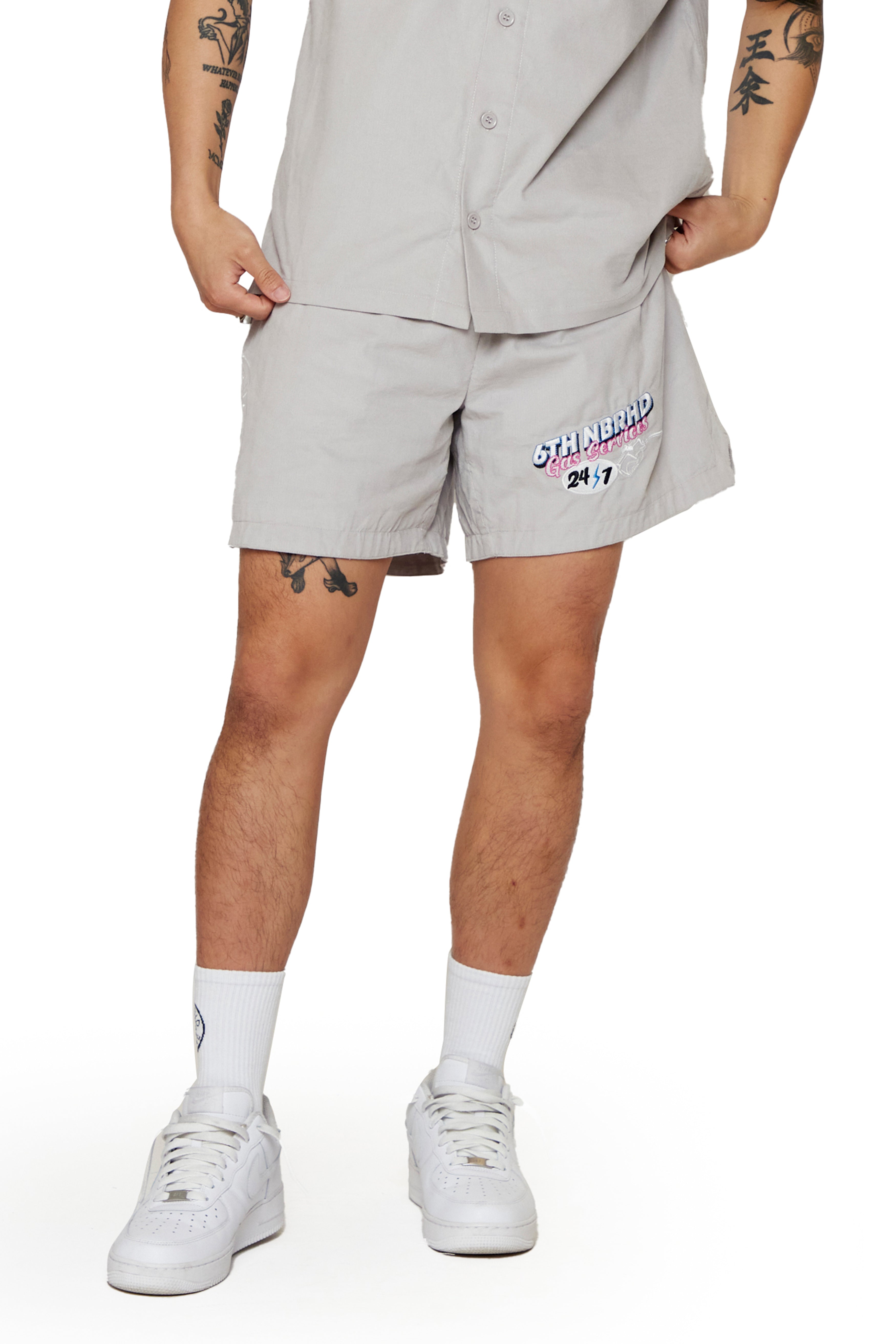 6thNBRHD SHORTS "GAS SERVICES" GREY