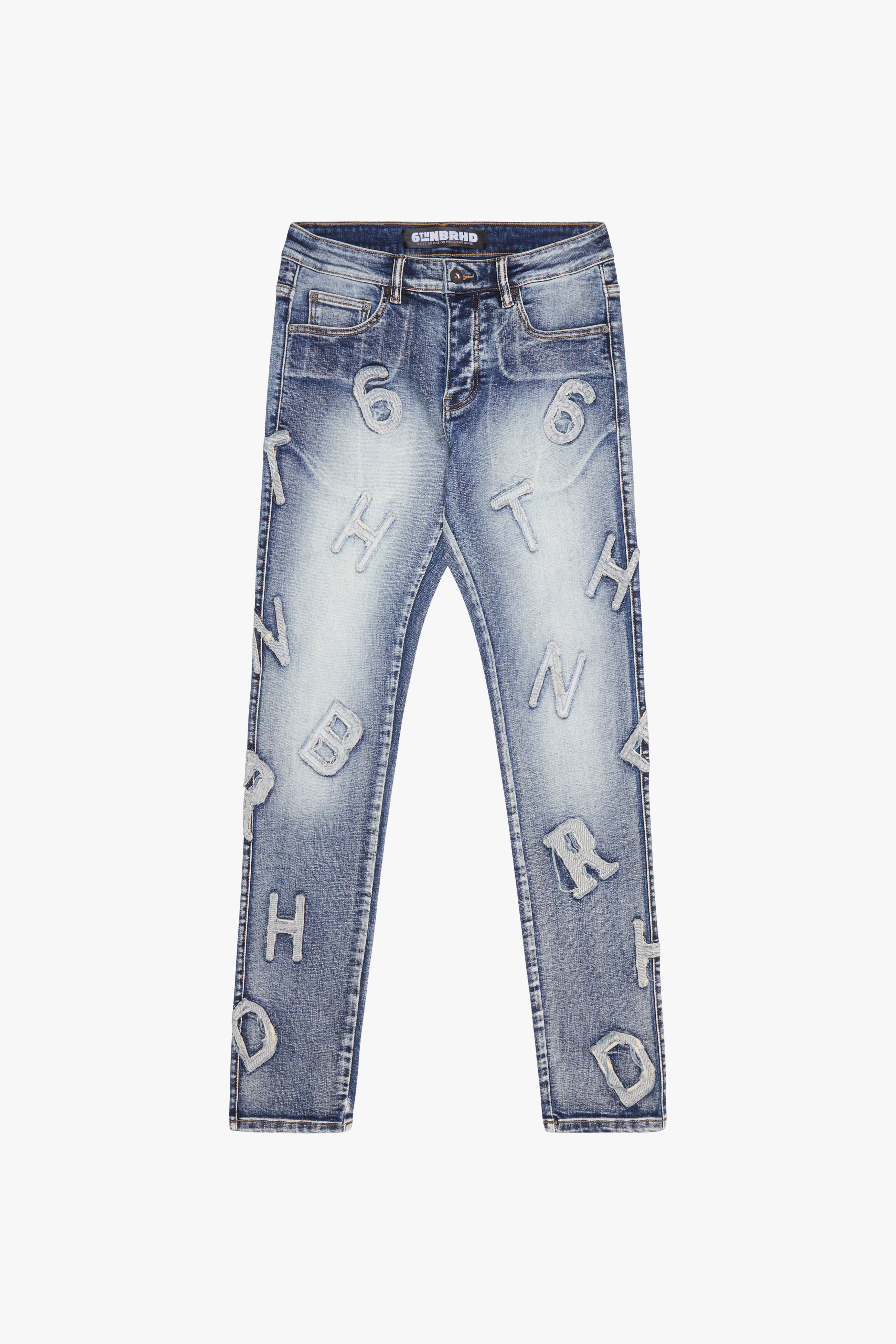 "PIECE" DENIM SKINNY - BLUE WASH