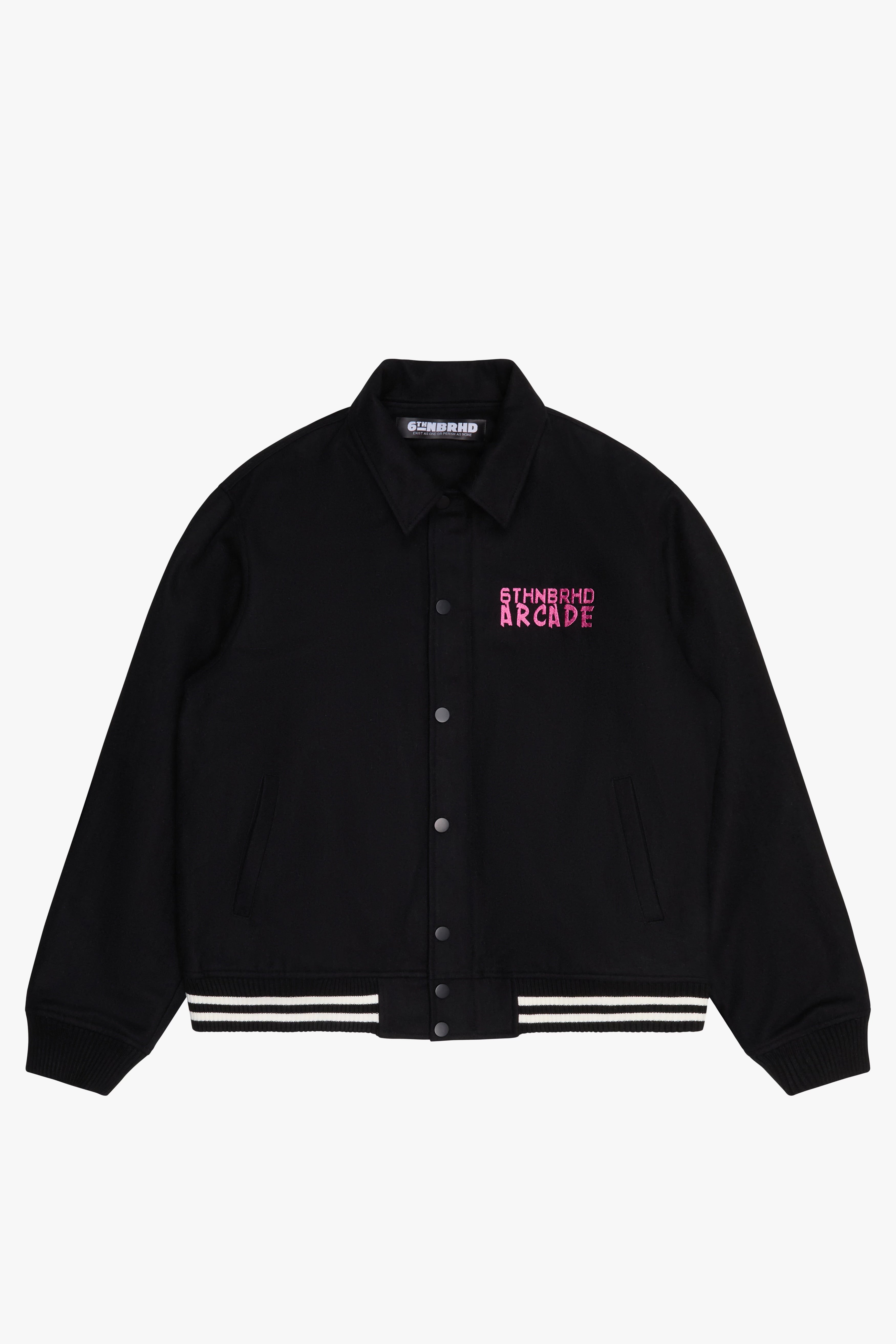 "DIGITAL" COTTON-WOOL JACKET - BLACK