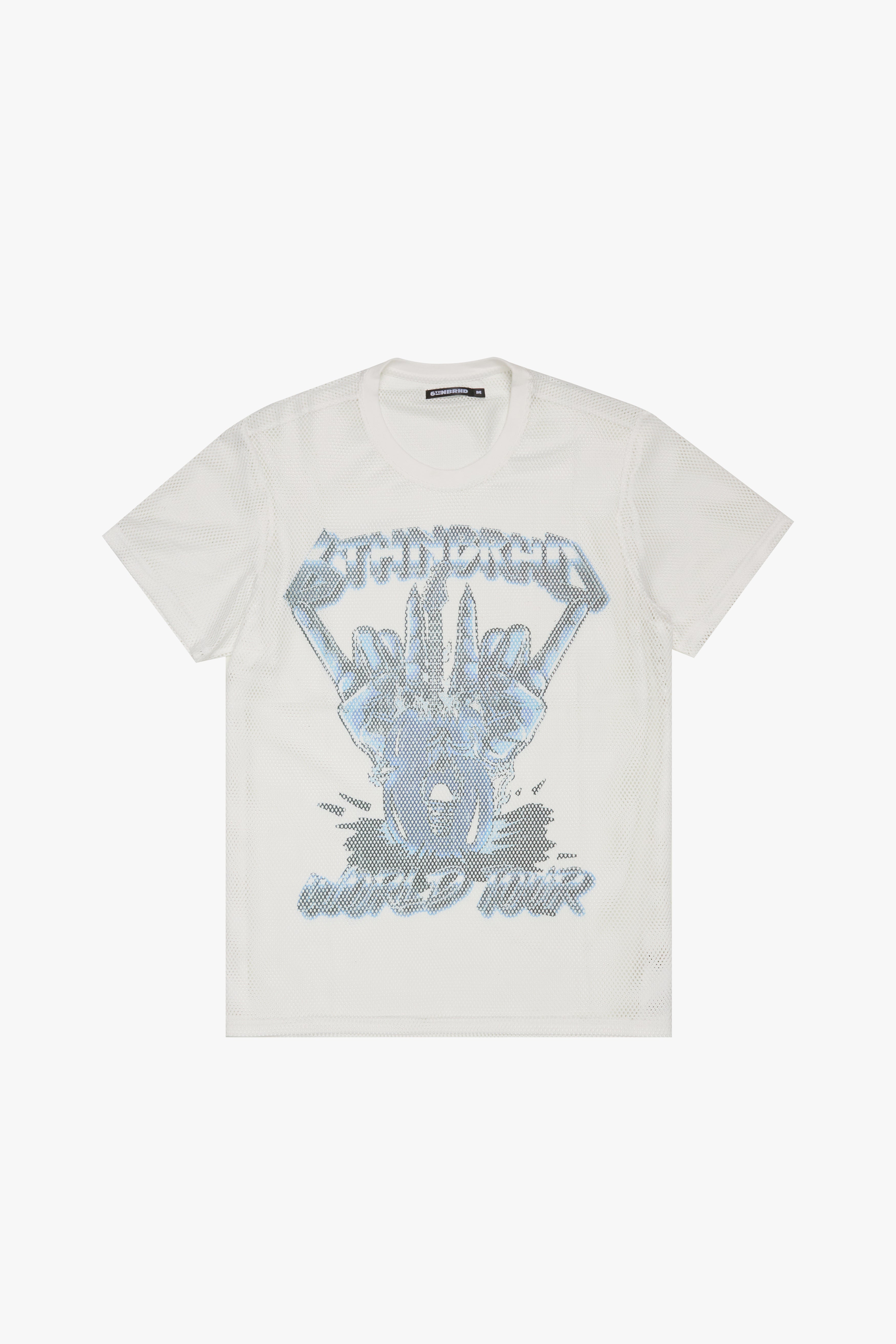 6thNBRHD MESH TEE "HARD ROCK" WHITE