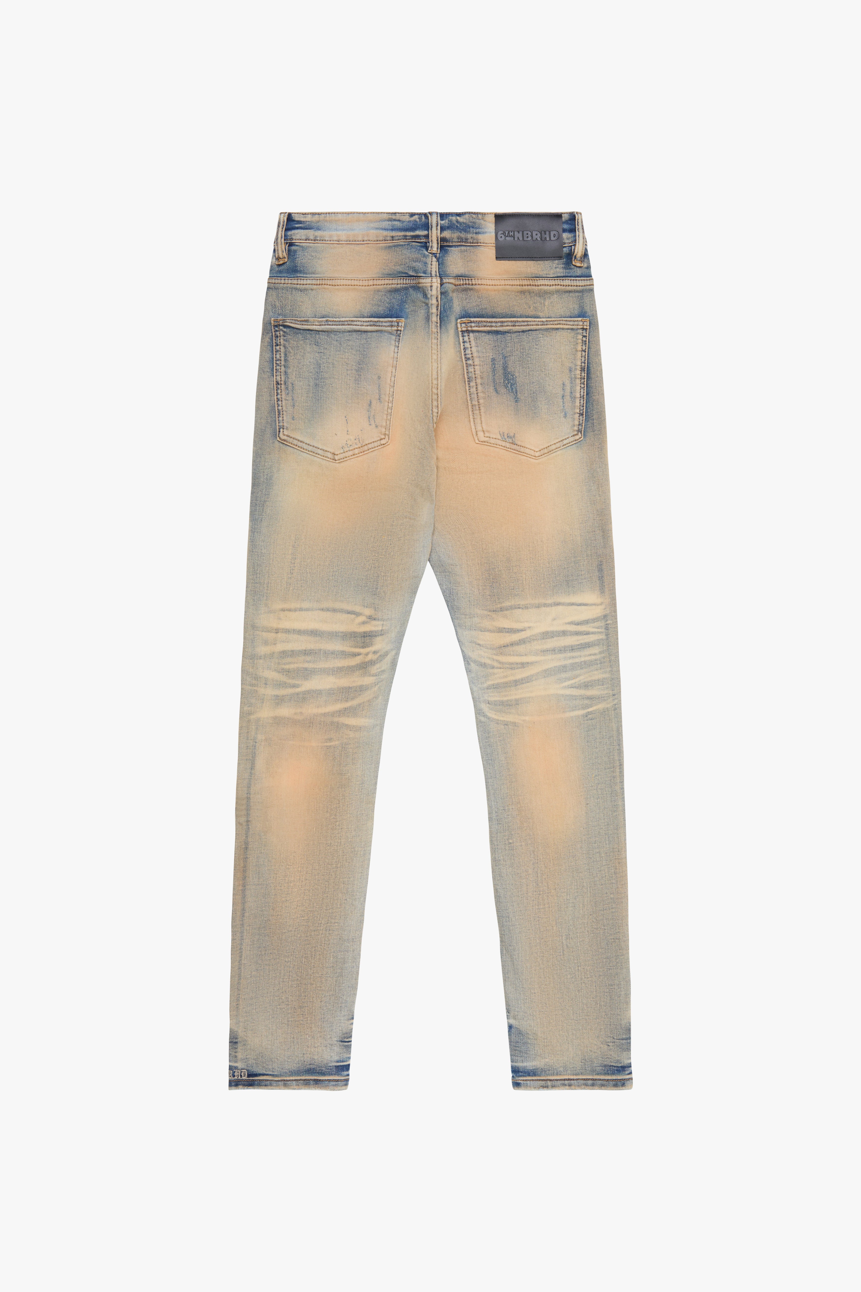 6thNBRHD SKINNY JEAN "VALLEY" -BURNT WASH