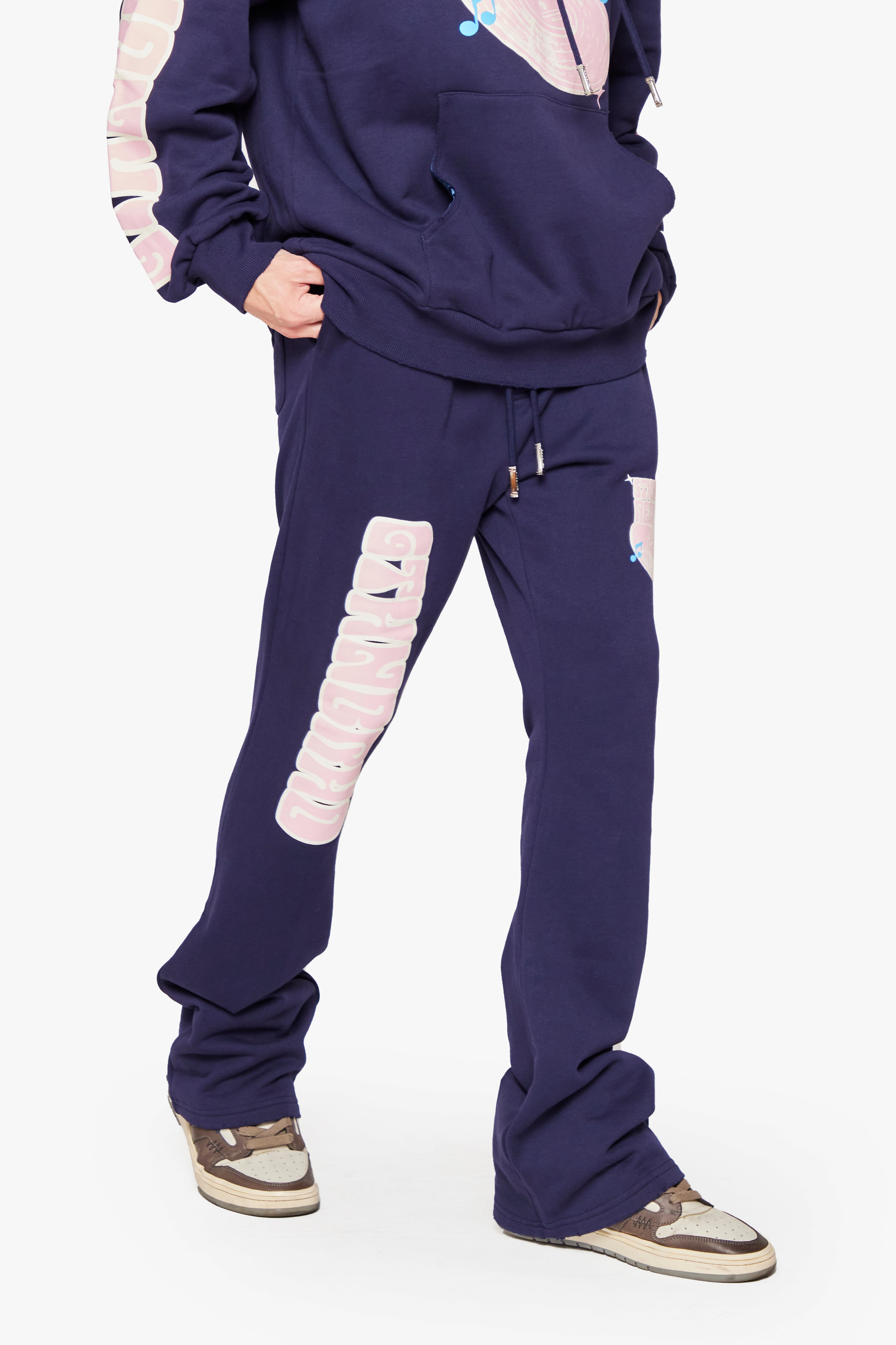 6thNBRHD FLEECE PANTS "HIT VILLE" NAVY