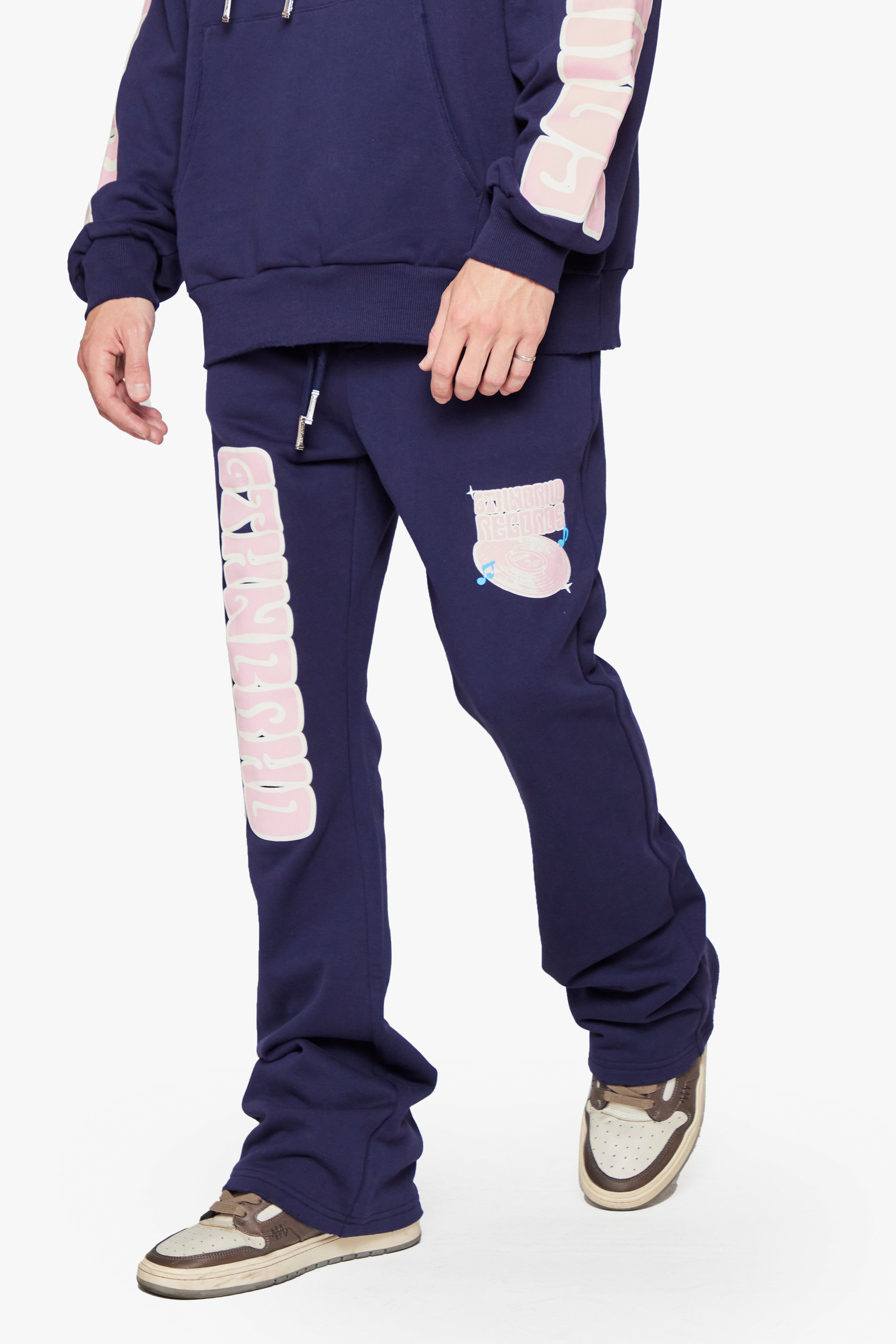 6thNBRHD FLEECE PANTS "HIT VILLE" NAVY