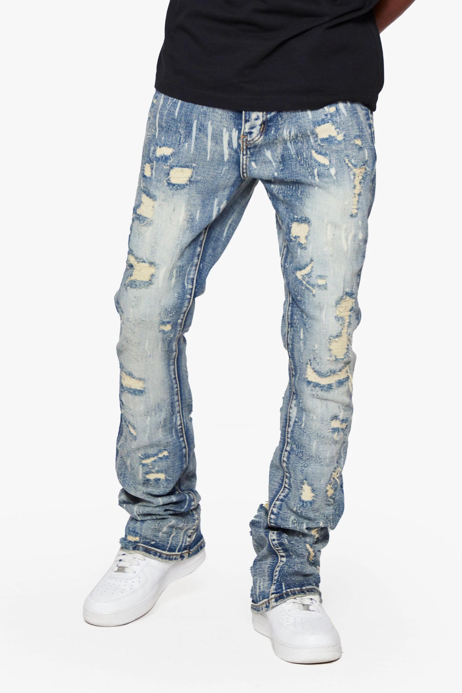 "River Valley" Stacked Jeans Light Blue
