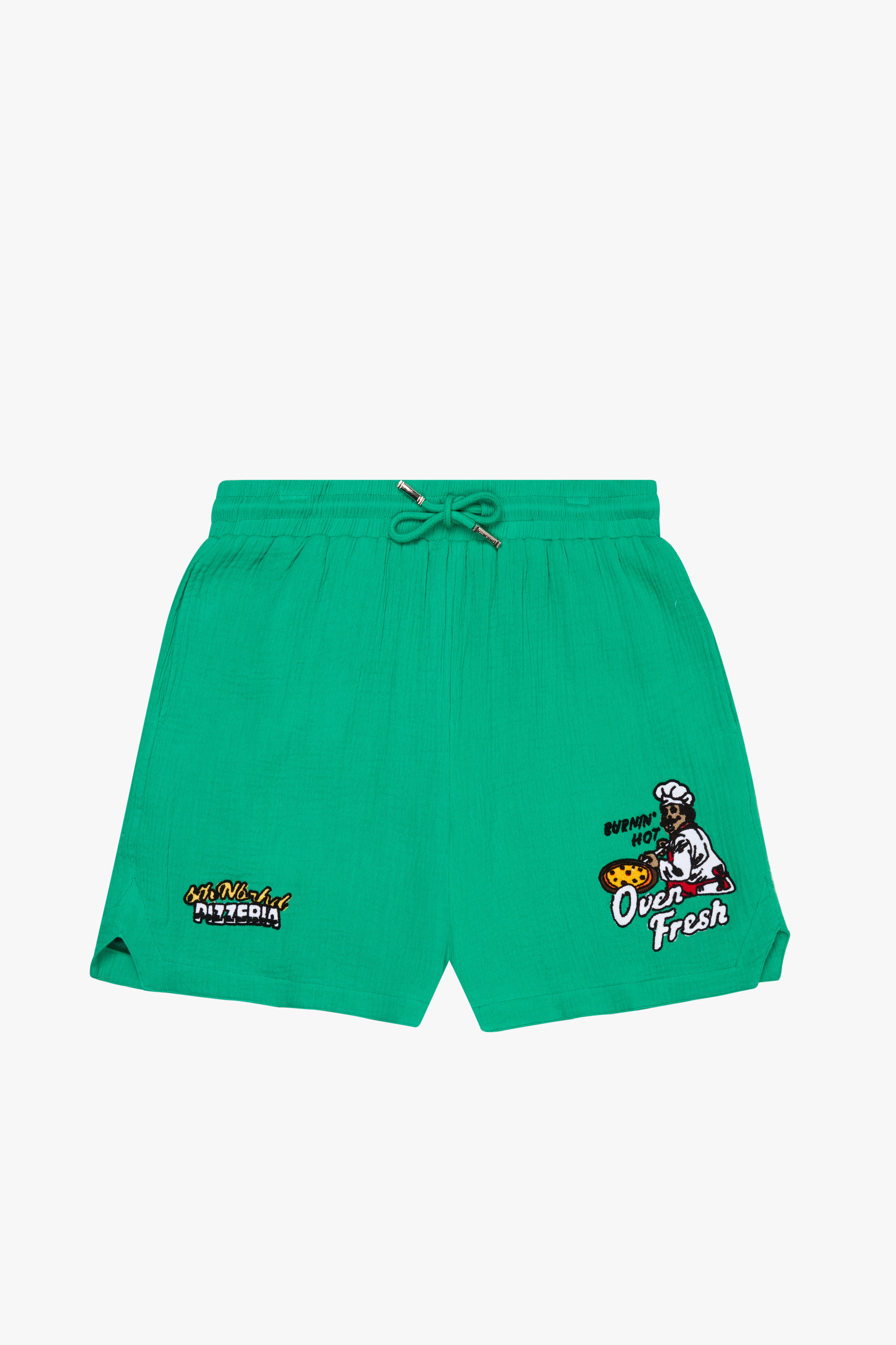 6thNBRHD SHORTS "NBRHD PIZZA" GREEN