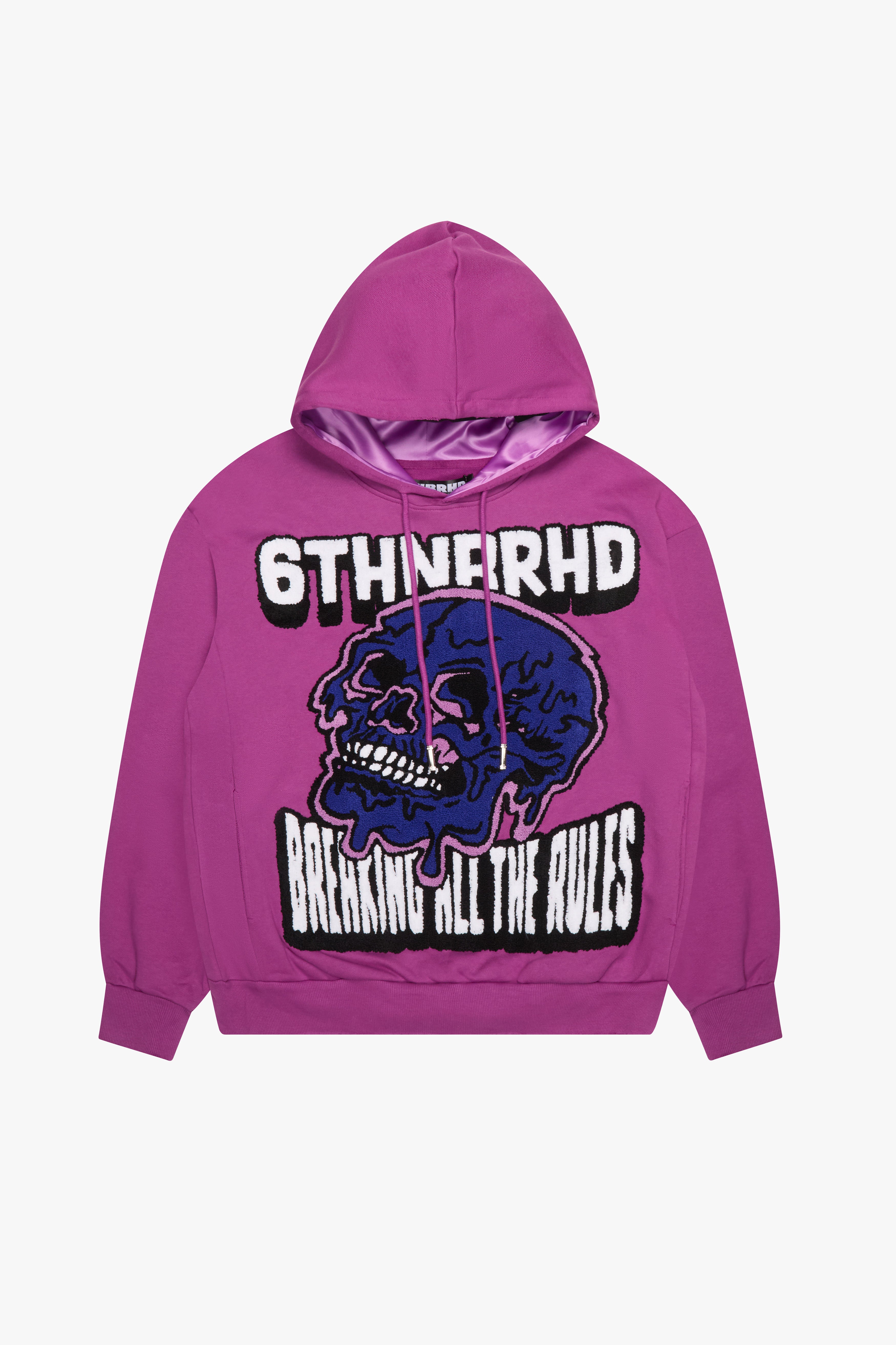 "BROKEN RULES" HOODIE PURPLE