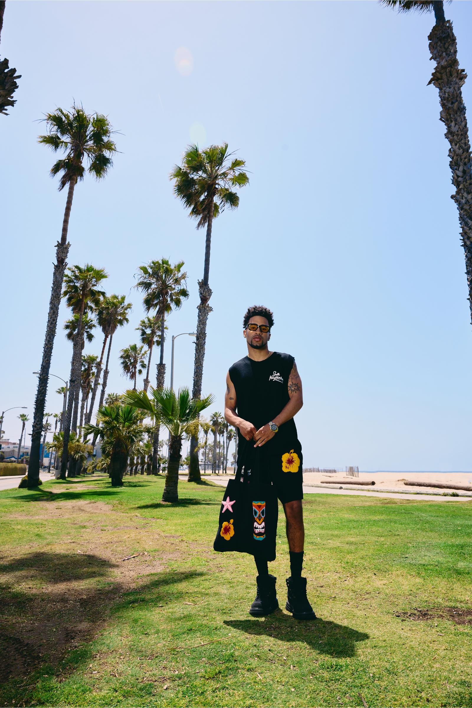 "Waves" Knit Shorts Black