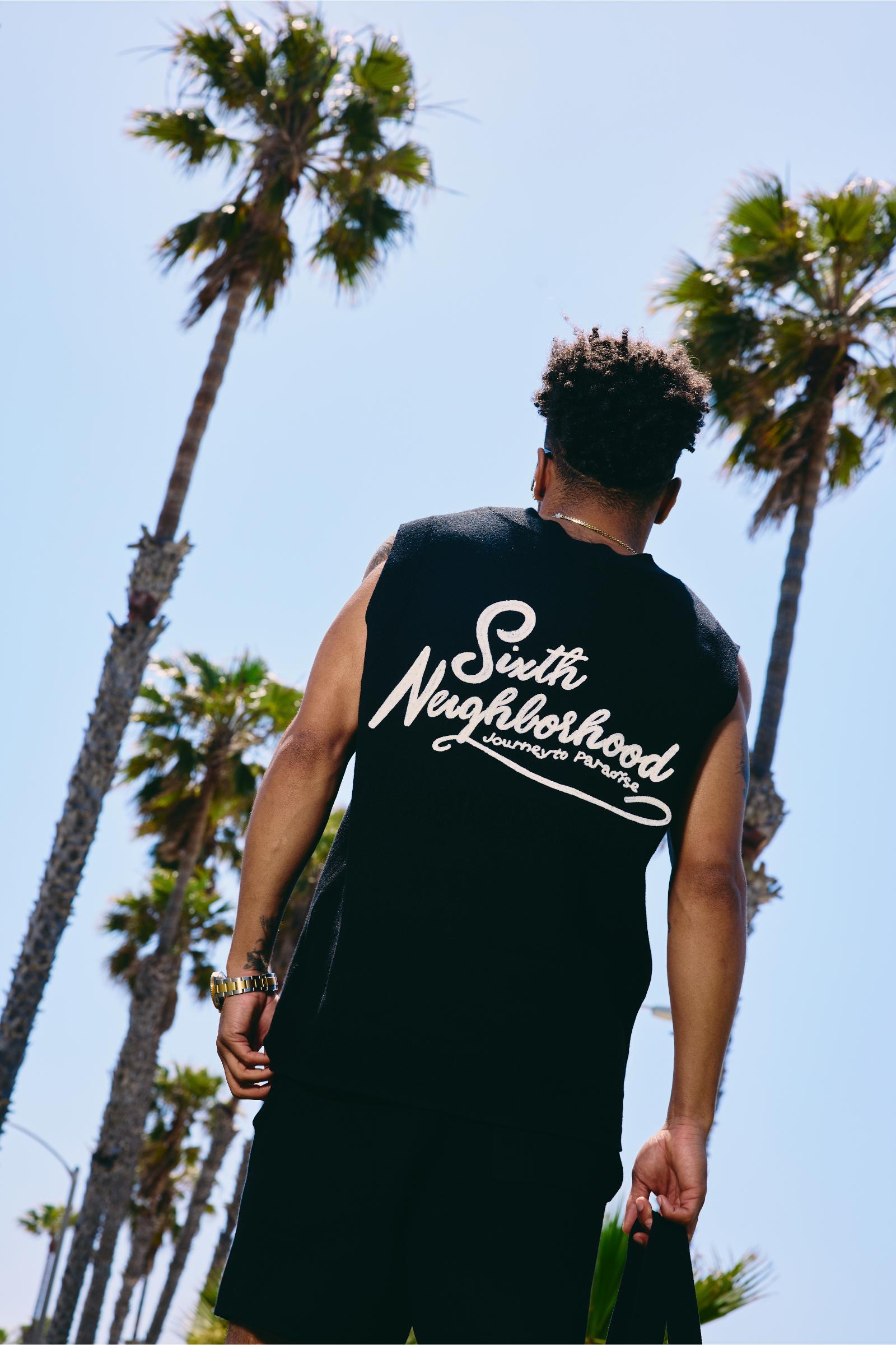 "Reef" Sleeveless Knit Vest Black