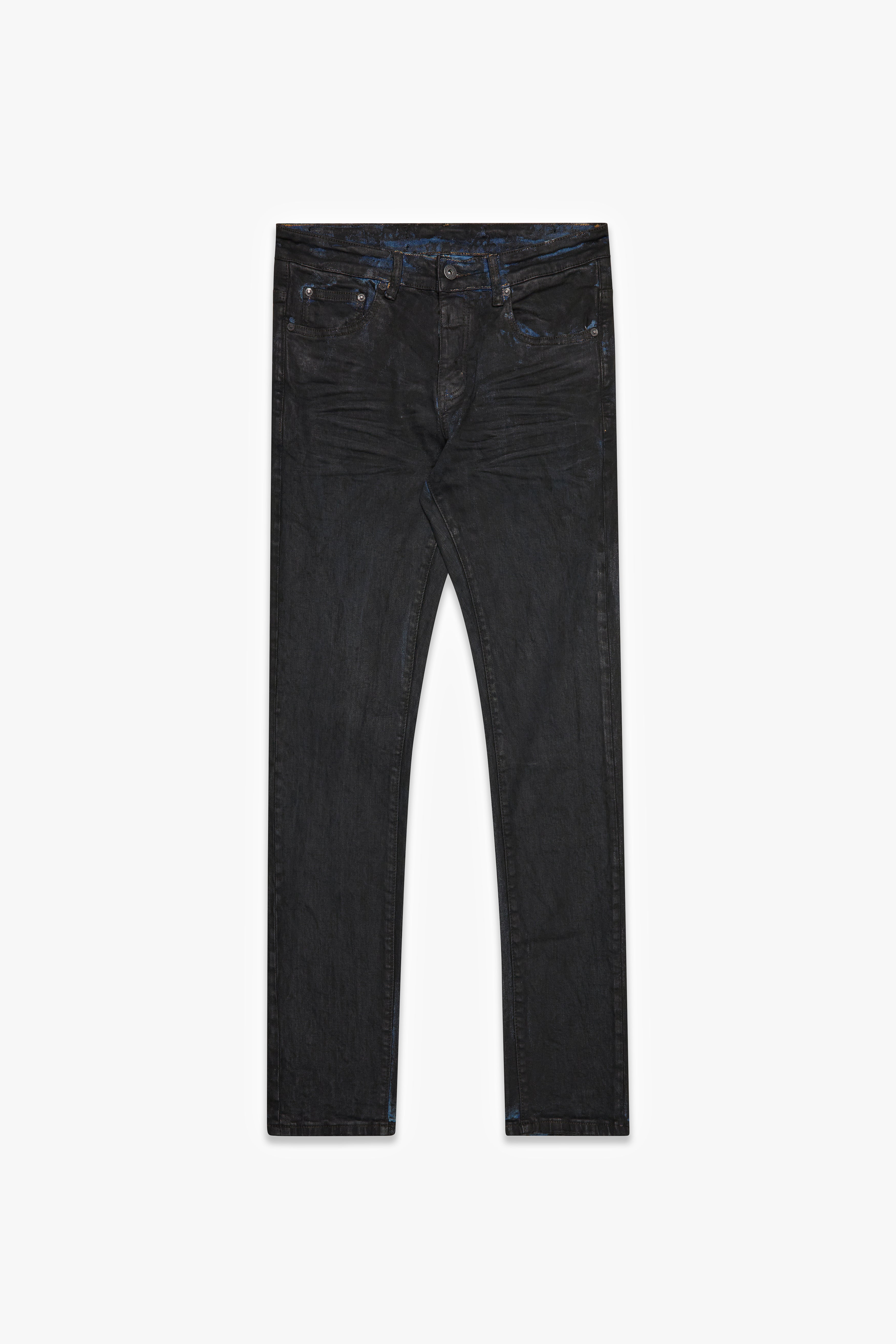 6thNBRHD SKINNY JEAN "SLICK" BLK/BLU WAX