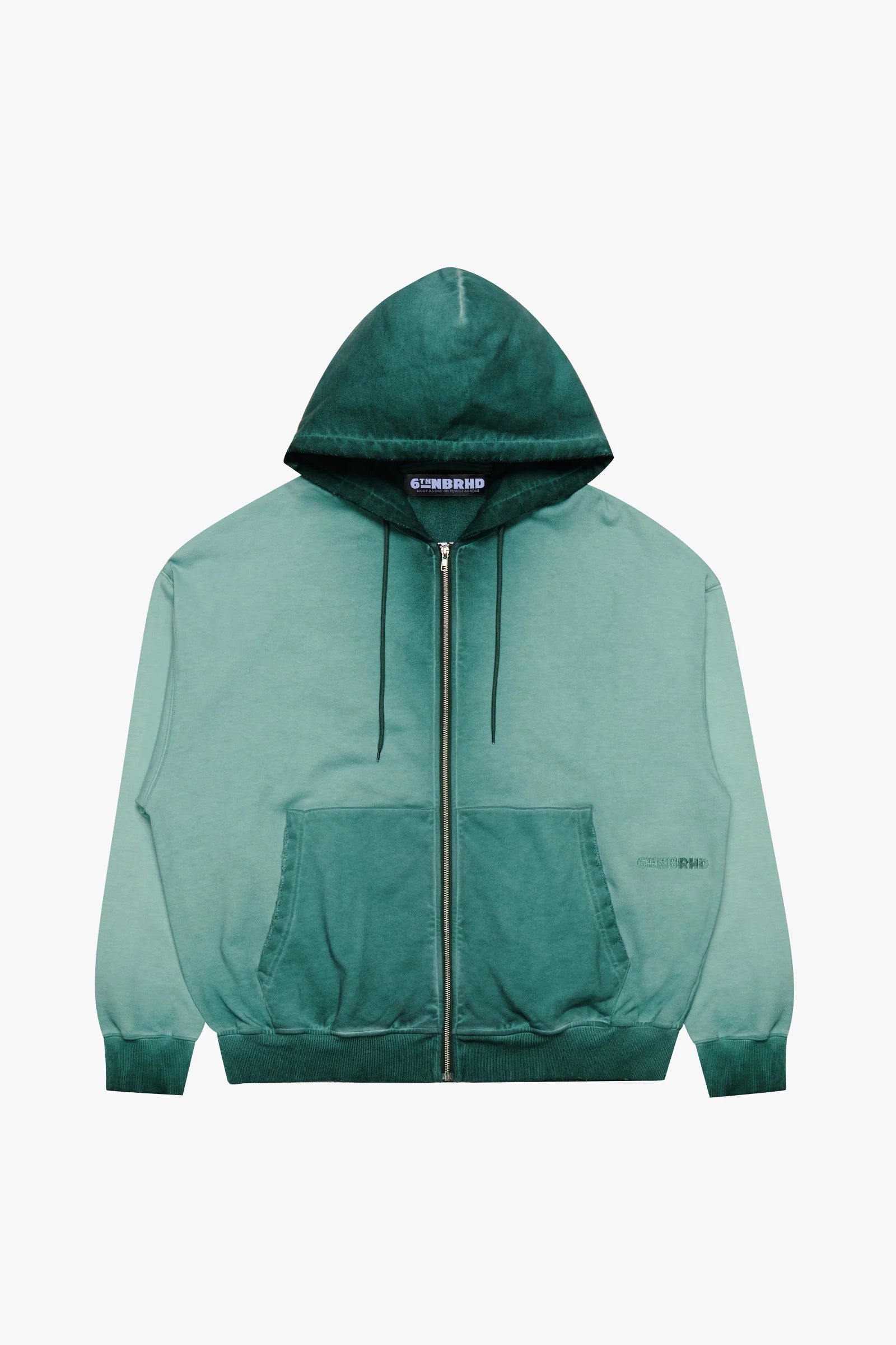 "Esntl 2.0" Zip-Up Hoodie Vintage Green