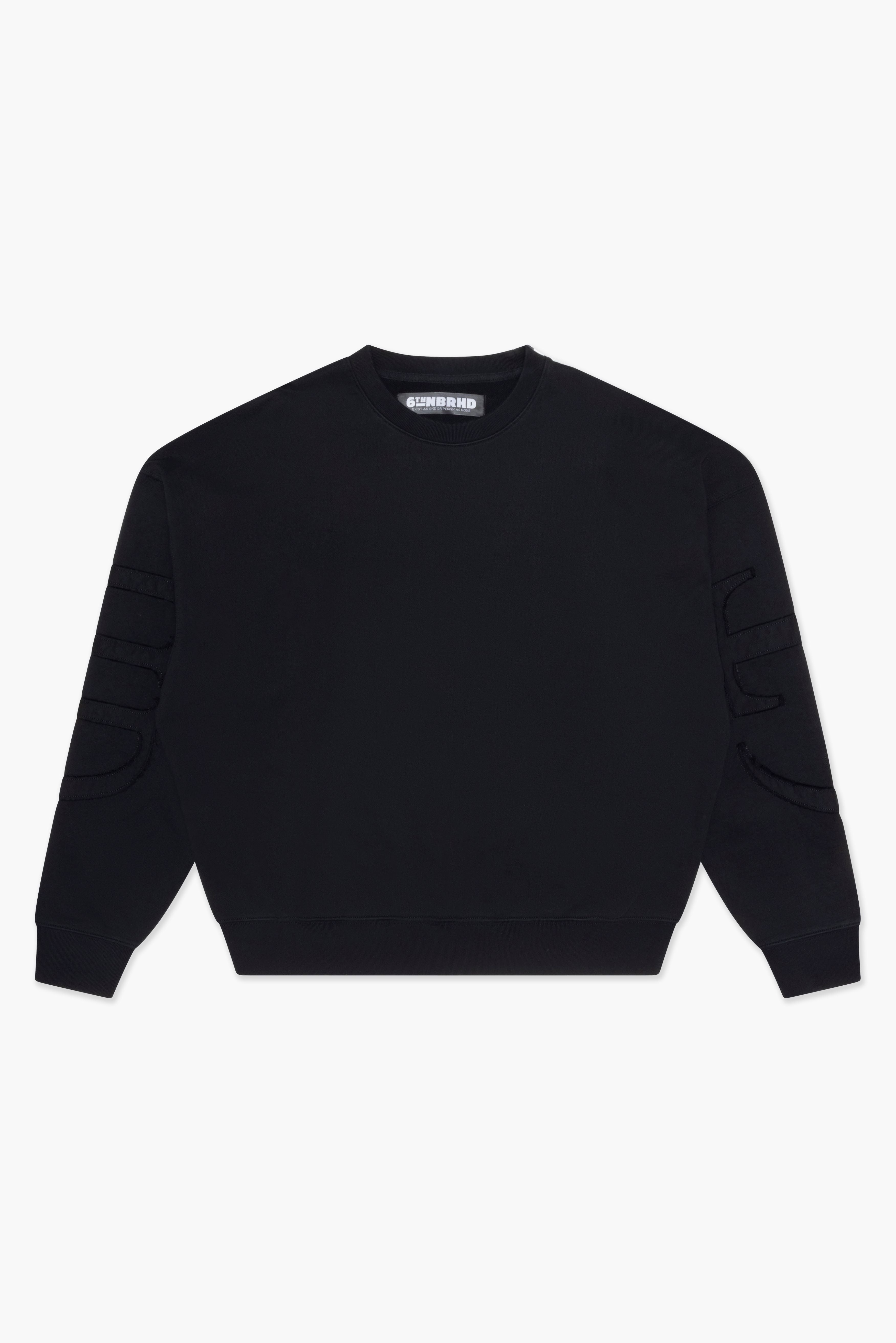 "STATEMENT" CREW NECK - BLACK