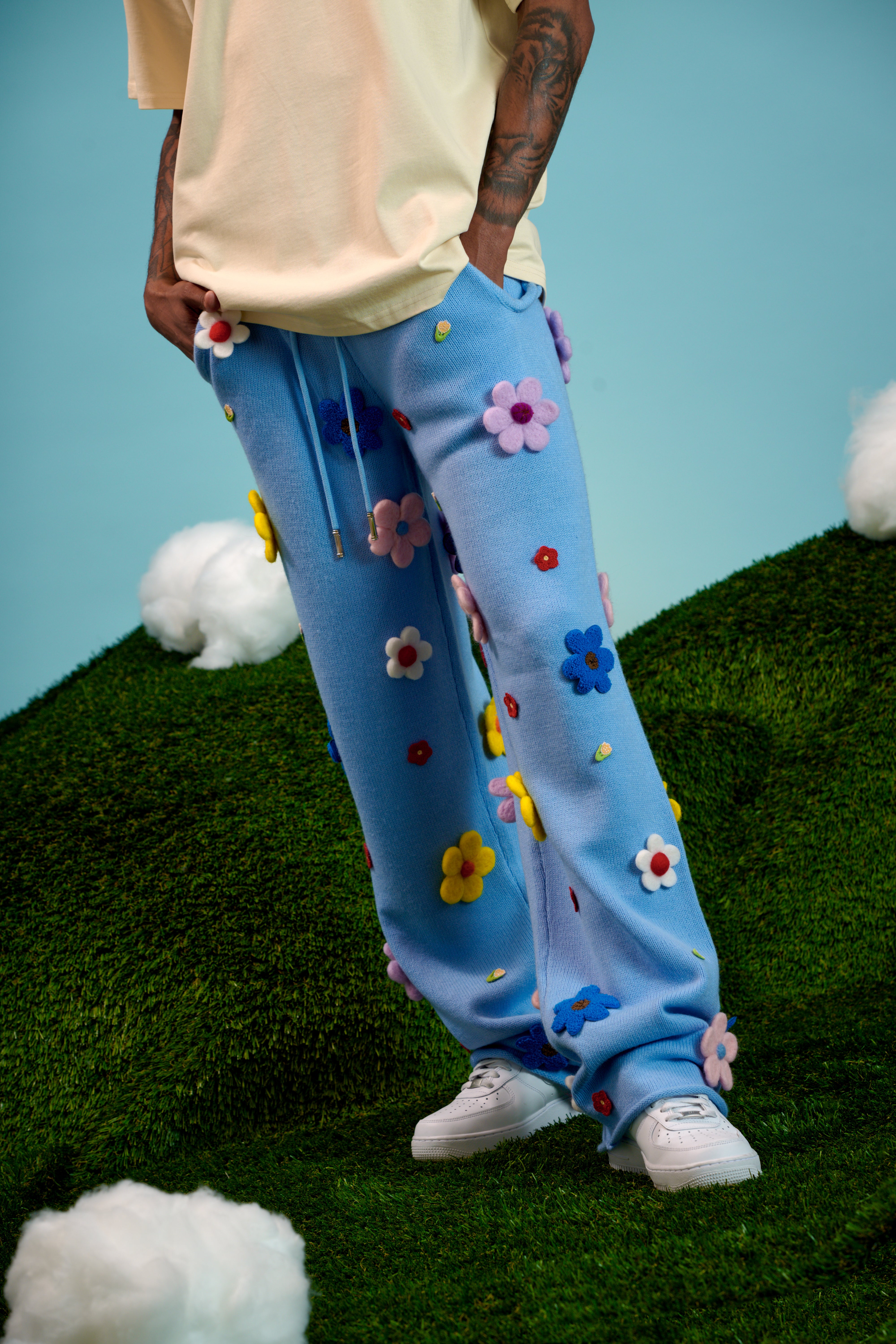 6thNBRHD PANTS "BLOOM" BABY BLUE