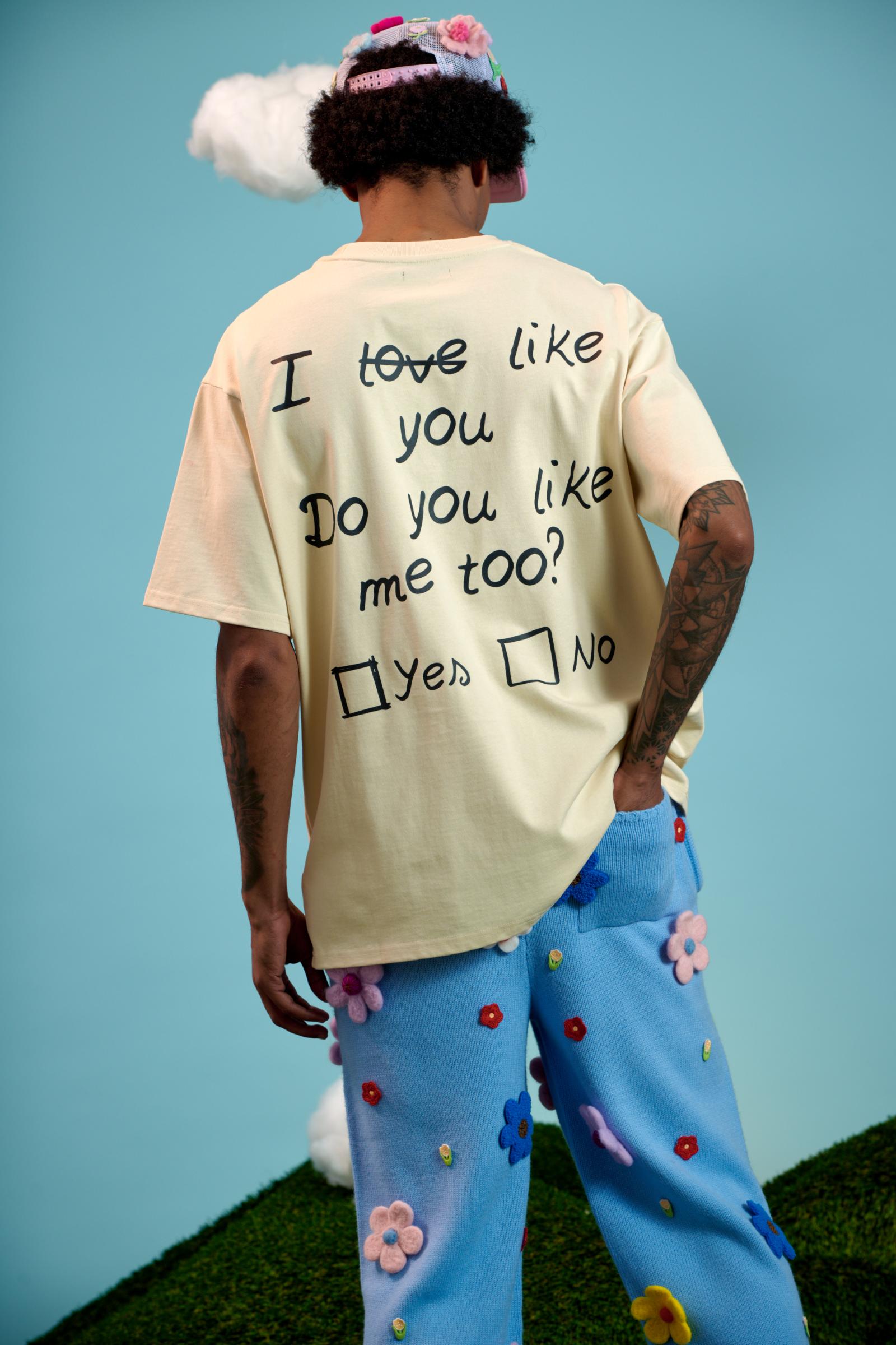 "Yes/No" Graphic Tee Cream
