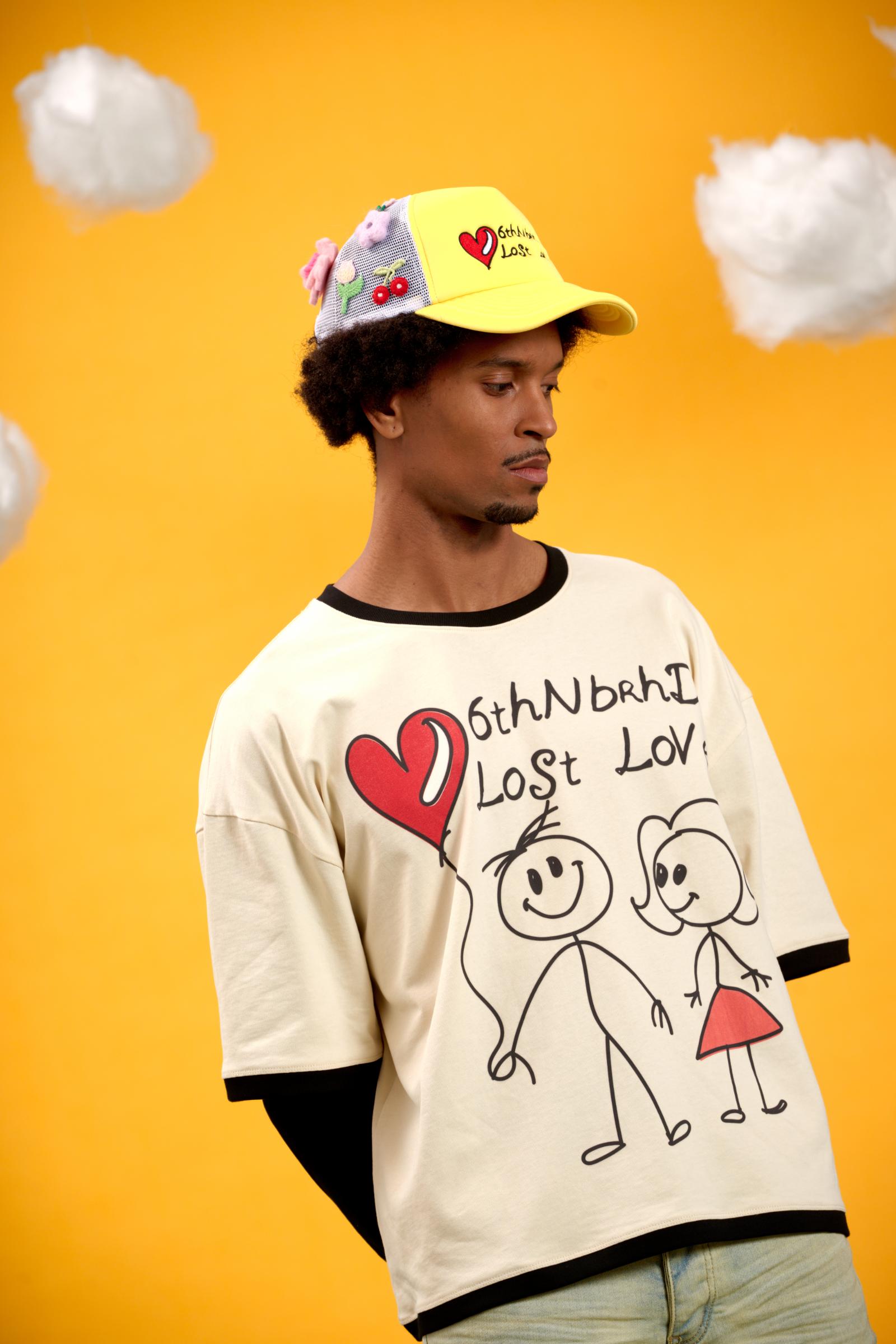 "Drawing" Graphic Long Sleeve Tee Cream