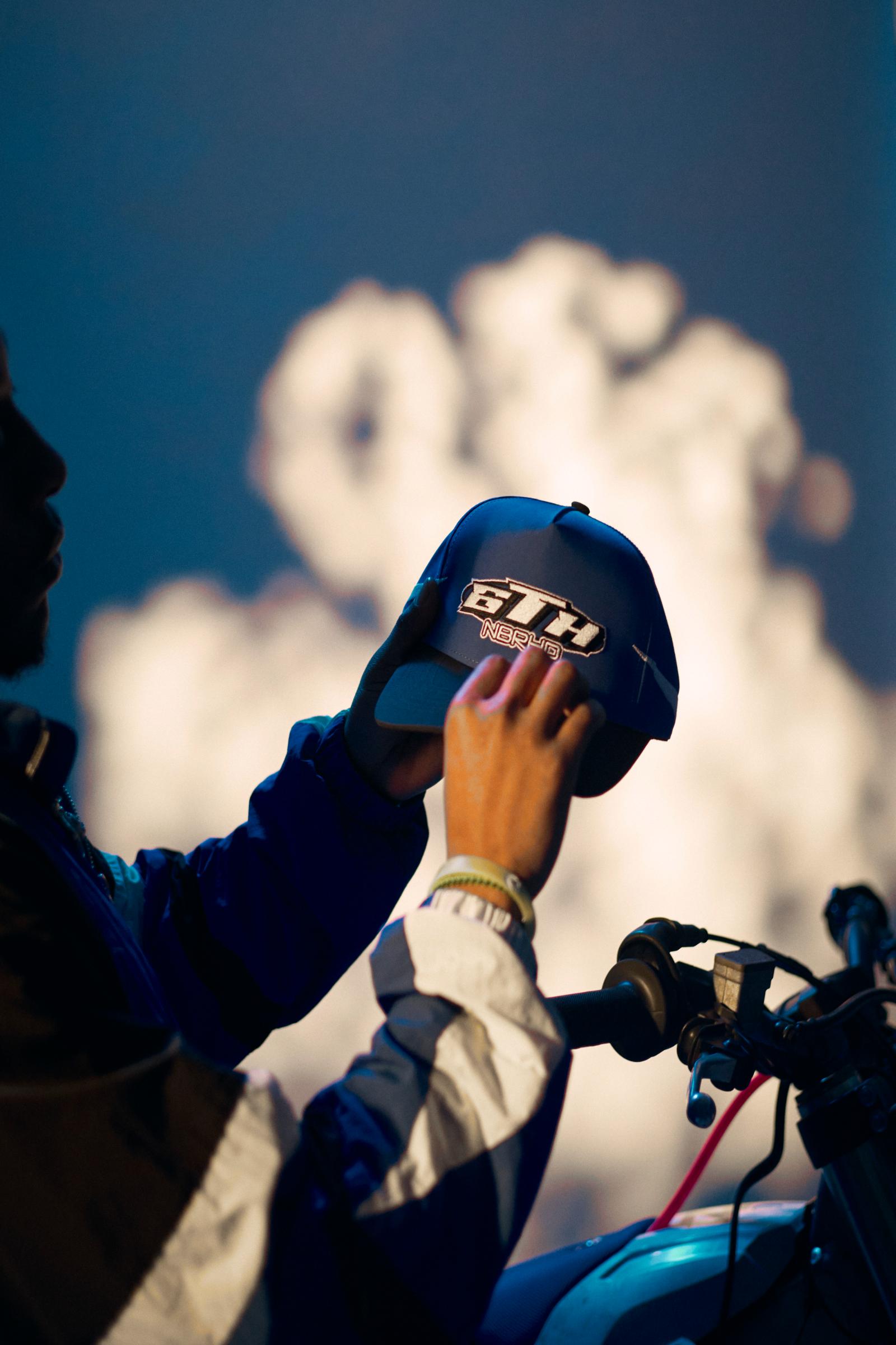 "Nine" Snapback Hat White/royal