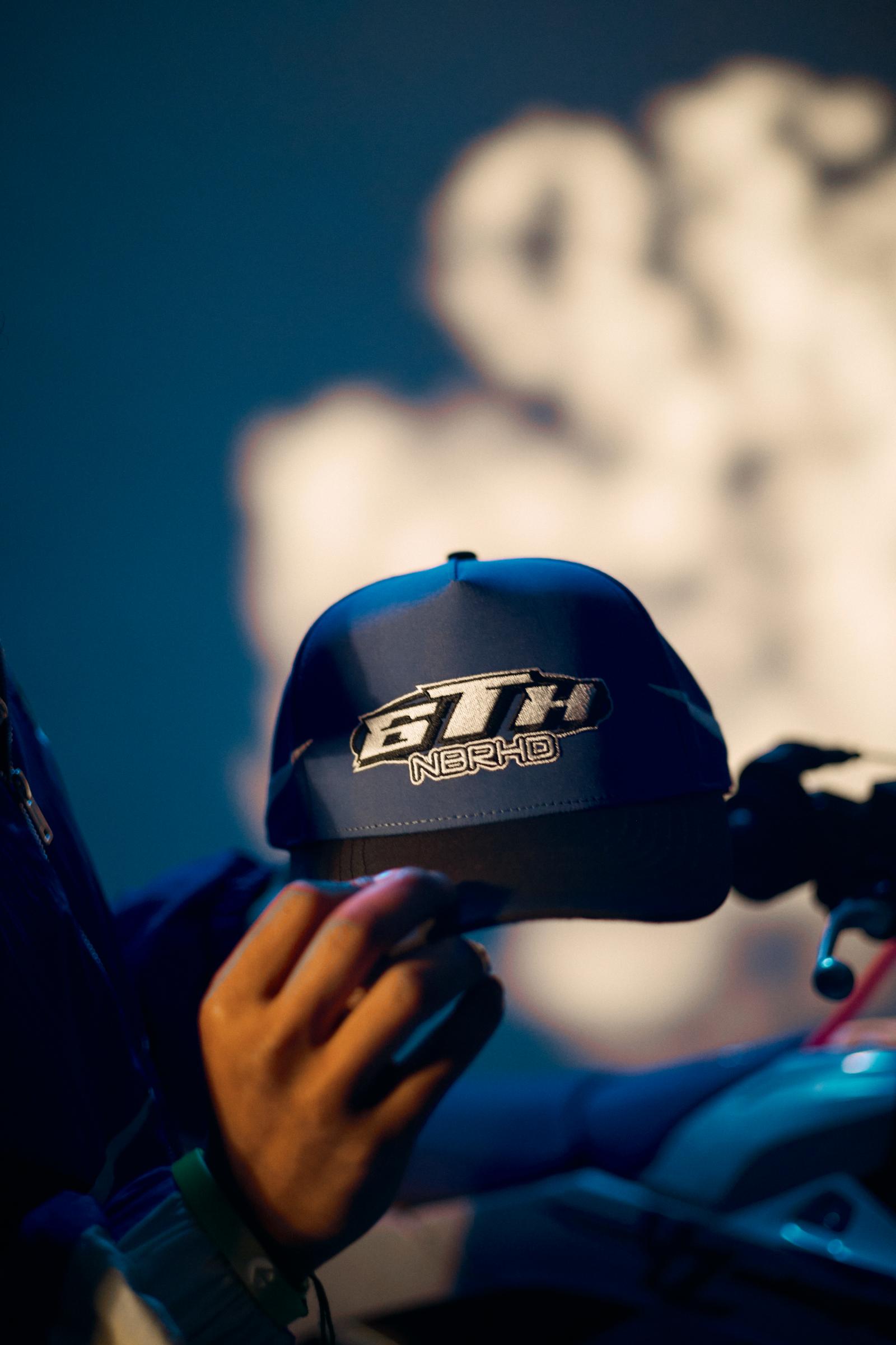 "Nine" Snapback Hat White/royal