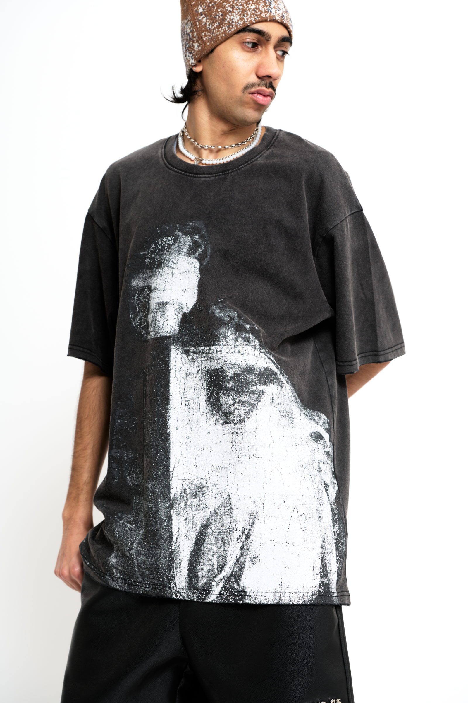 "Ashes" Oversized Graphic Tee Black