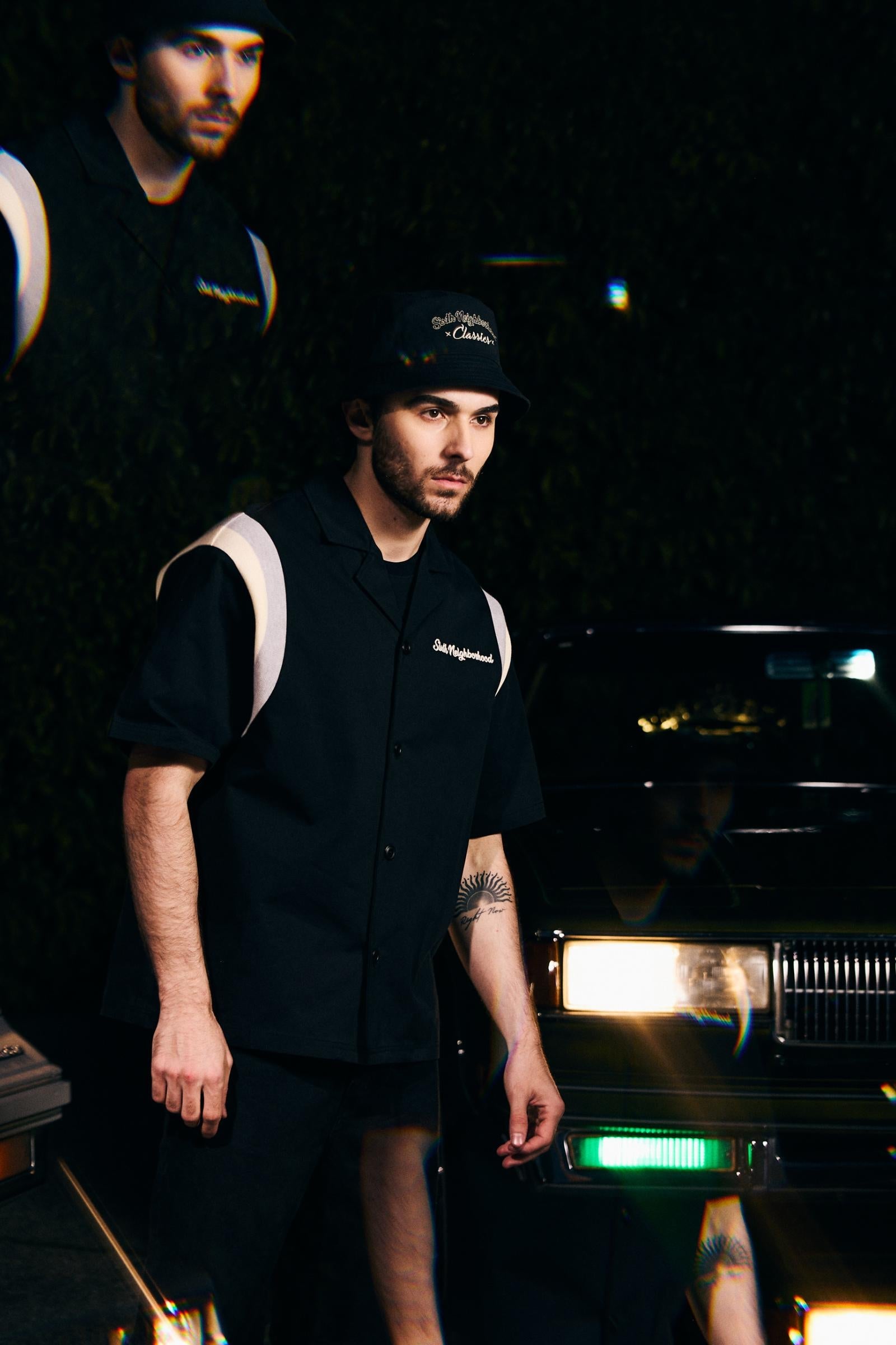 "In My Lane" Boxy Woven Shirt Black