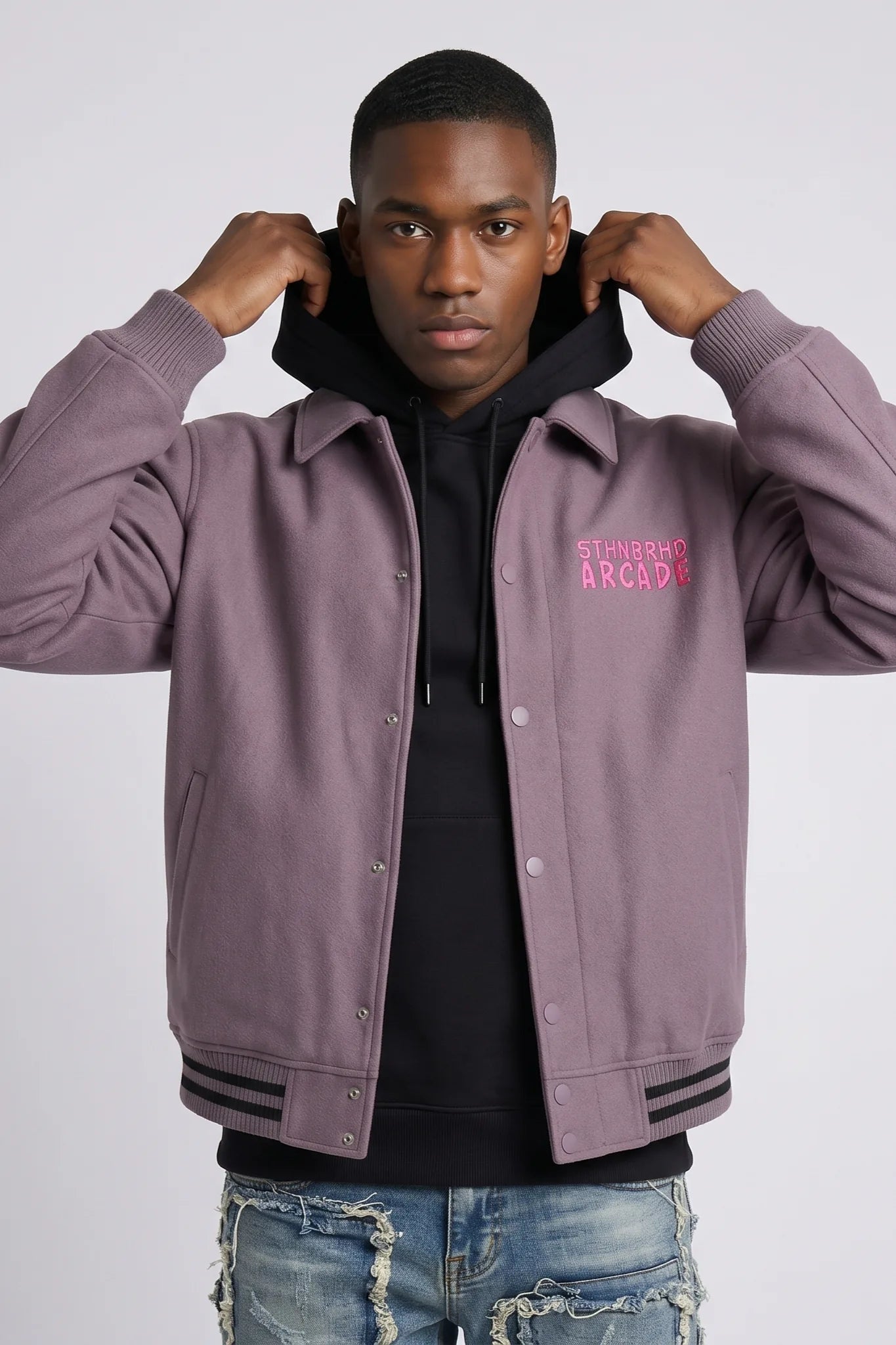 "Digital" Graphic Jacket Violet