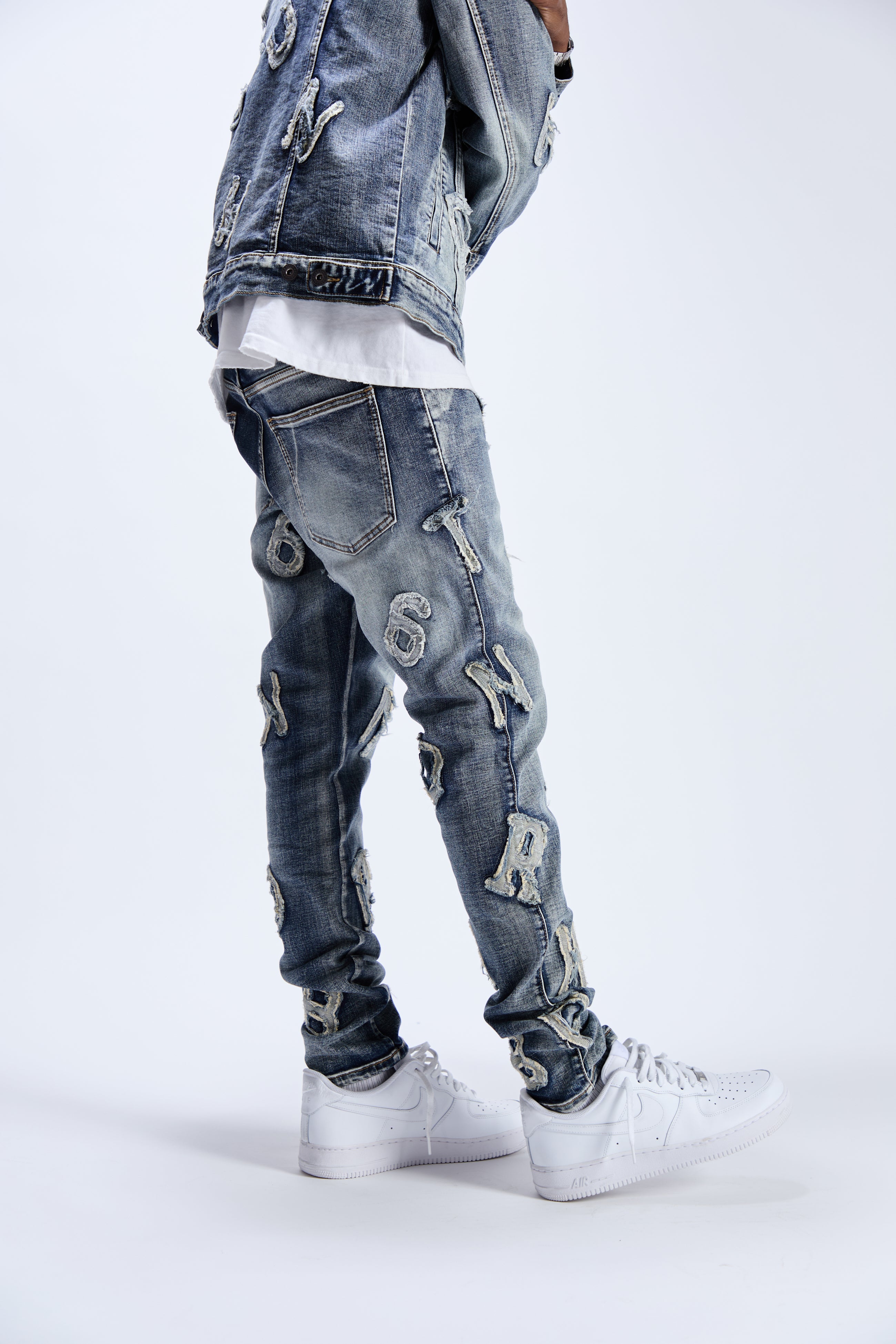 "PIECE" DENIM SKINNY - BLUE WASH