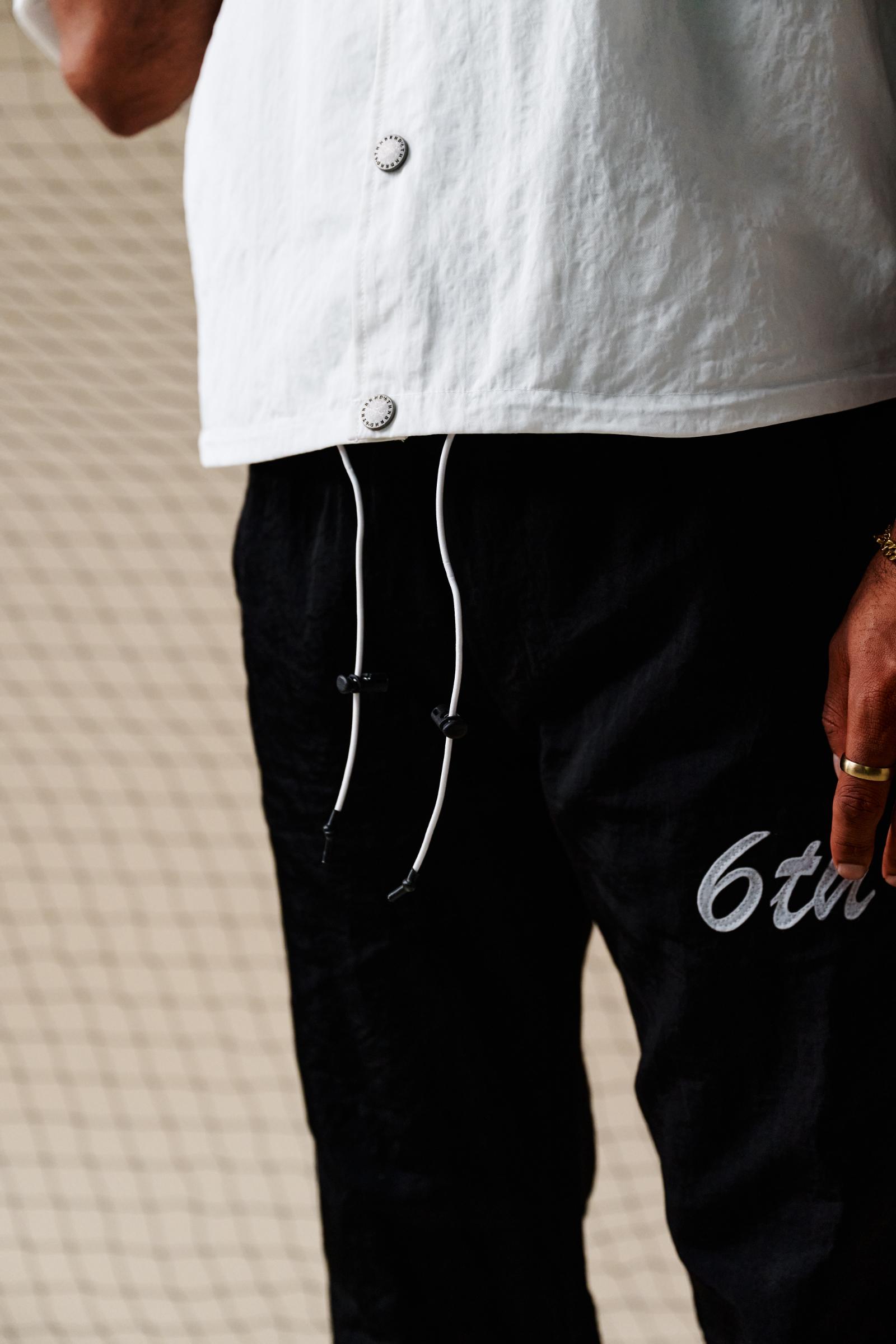 "Sixth Man" Nylon Pants Black