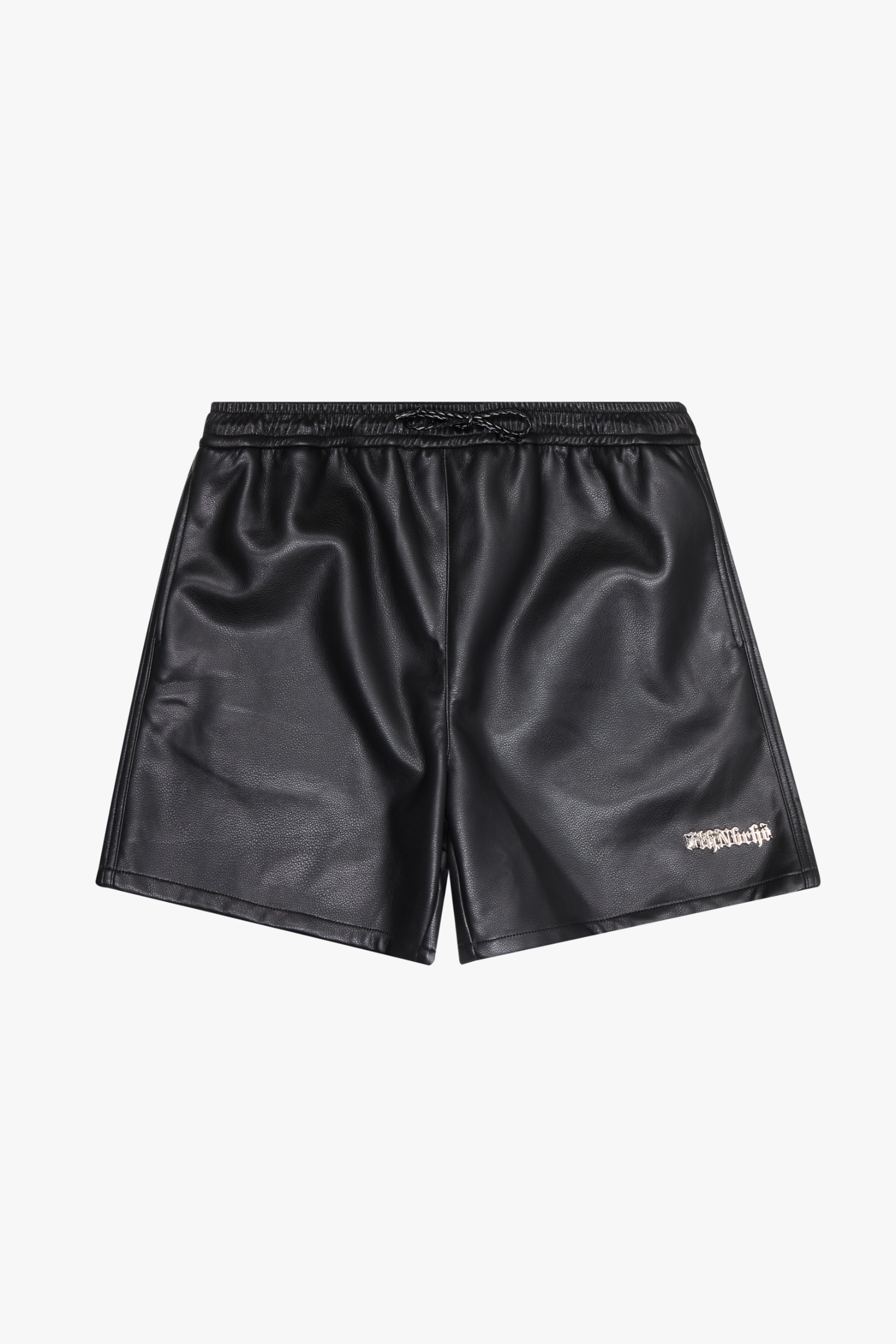 "GLOBAL" BLACK LEATHER SHORTS