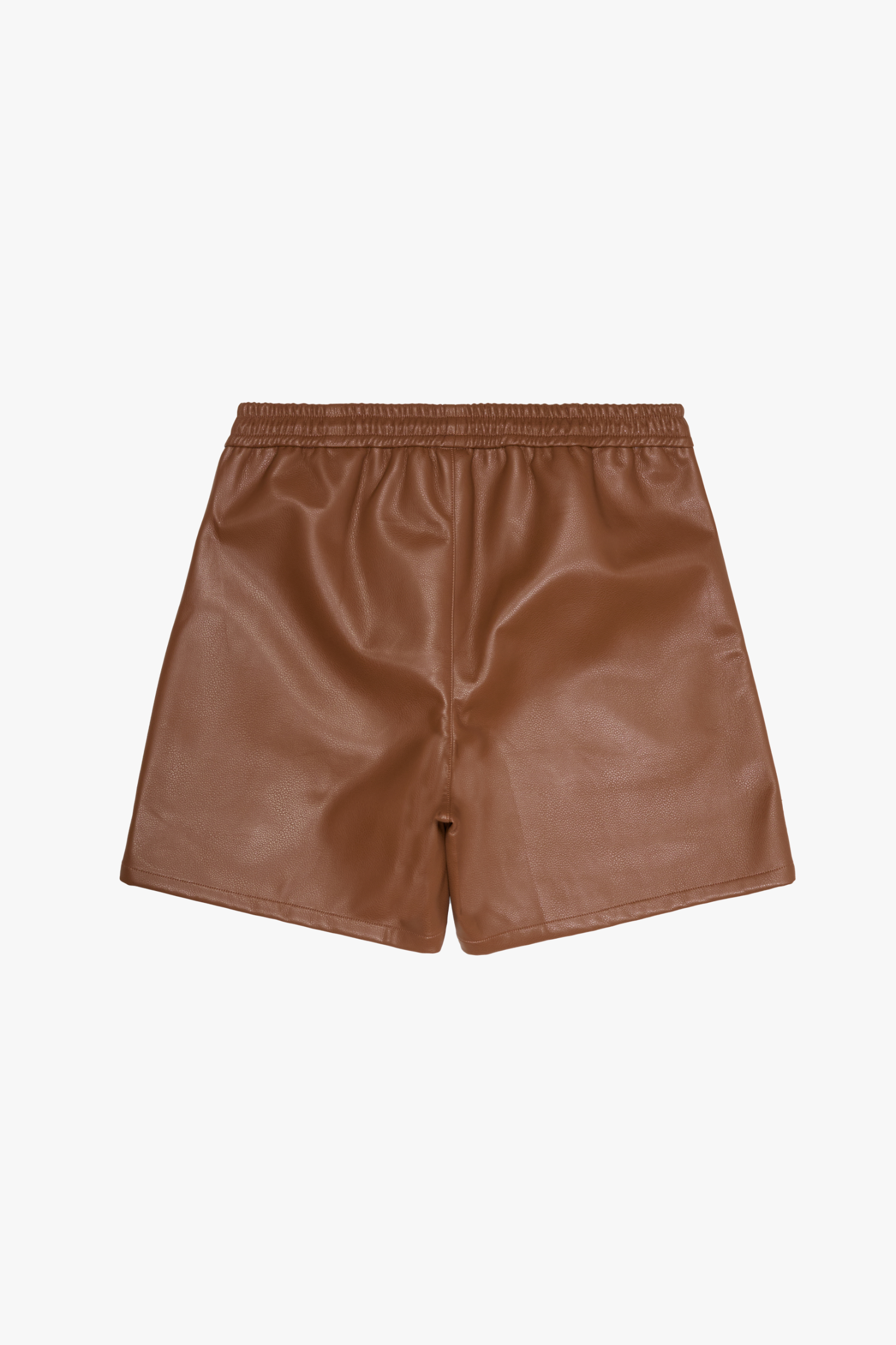 "GLOBAL" MOCHA LEATHER SHORTS