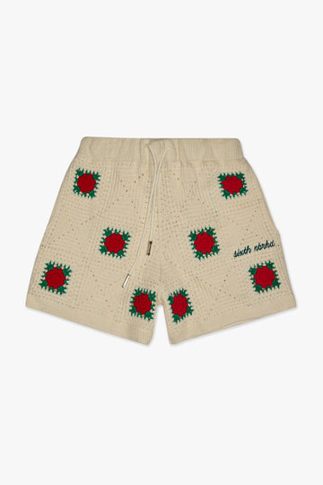 "BAZZAR" KNIT WOVEN - CREAM - GREEN