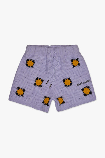 "HANDMADE" KNIT SHORTS - CREAM - GREEN