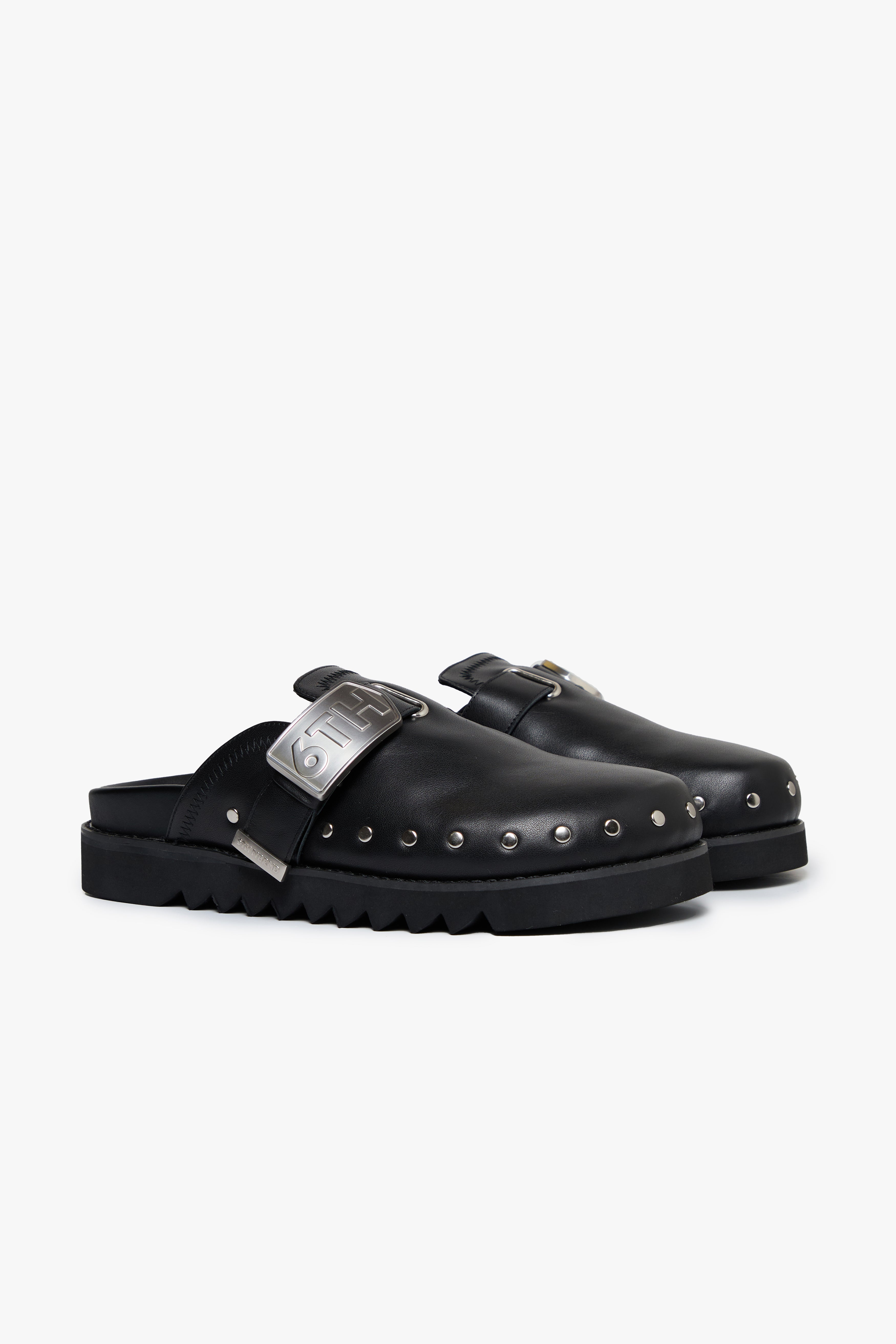 6thNBRHD "MOONWALK" LEATHER MULE BLACK