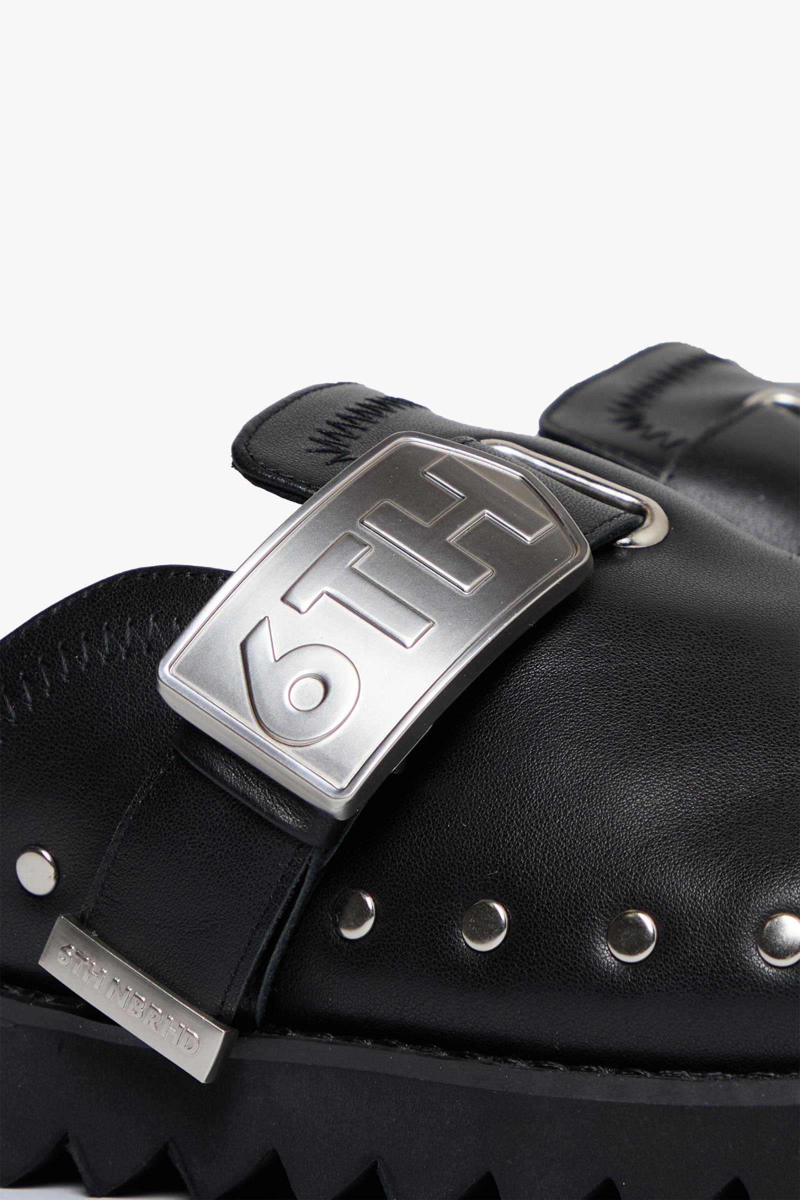 6thNBRHD "MOONWALK" LEATHER MULE BLACK