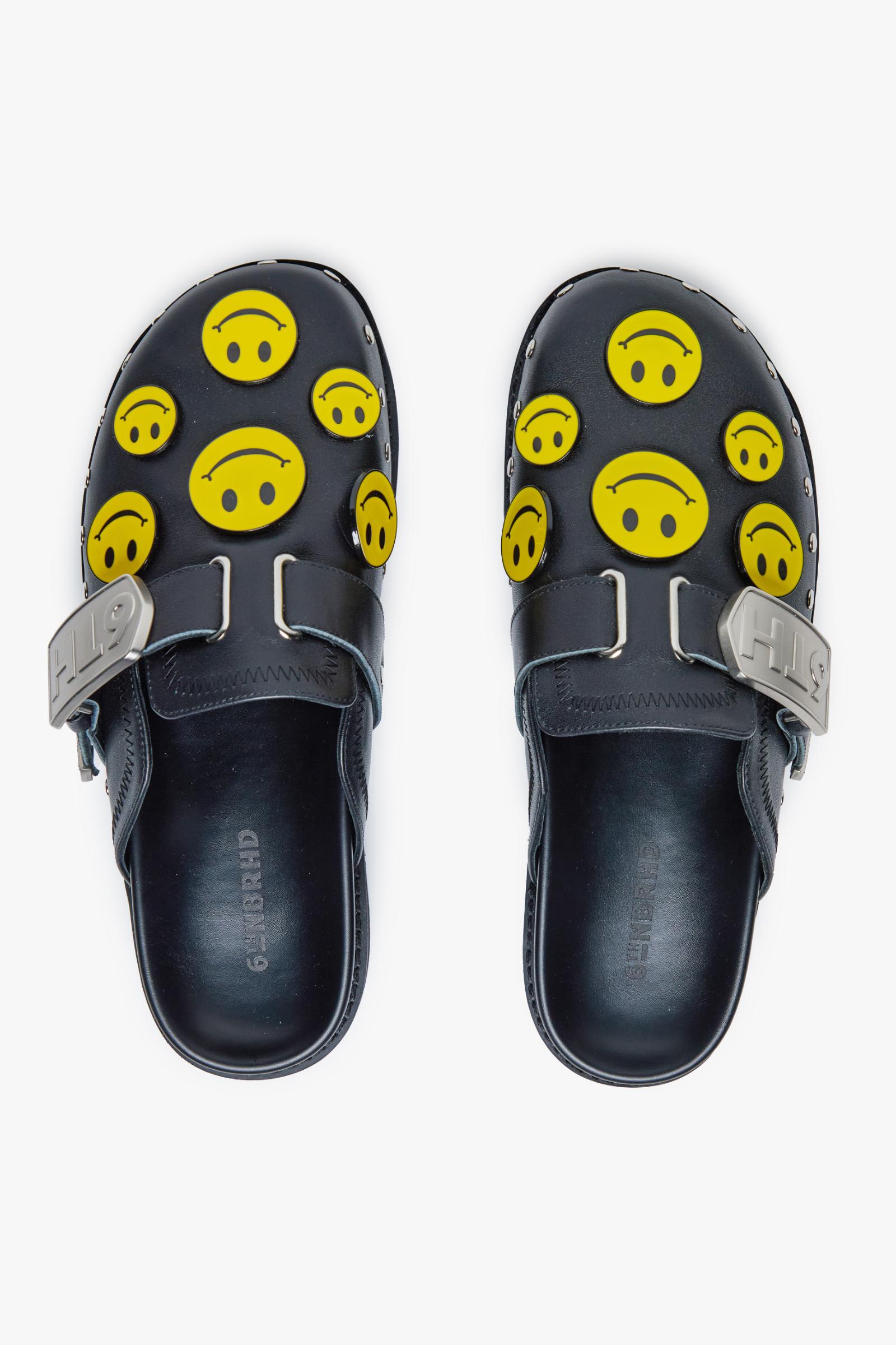 SKIP LEATHER MULE - BLACK