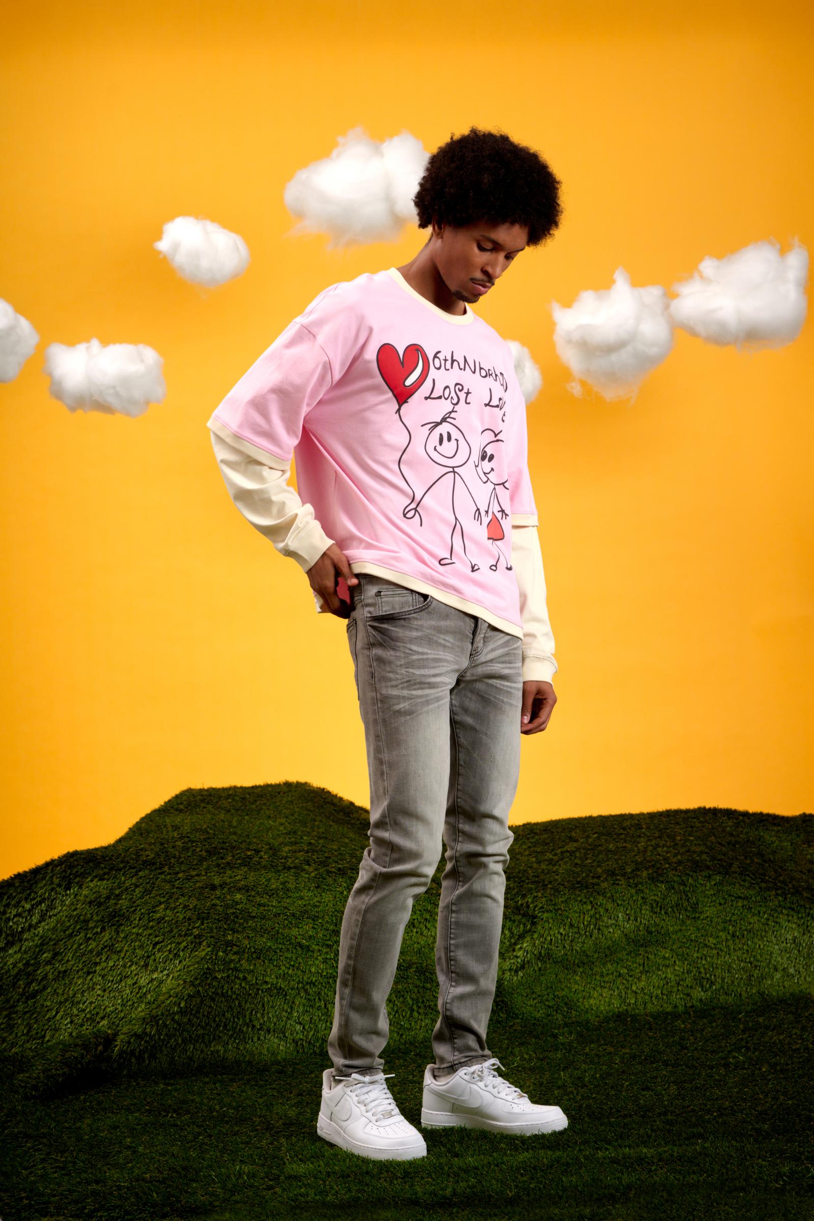 6thNBRHD TEE "DRAWING" PETAL PINK