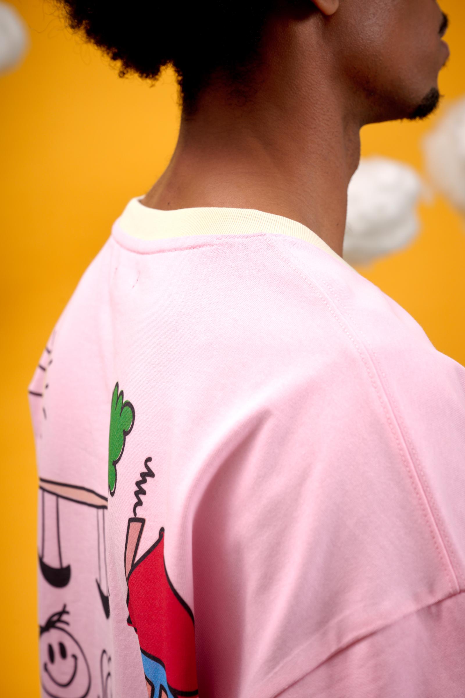 6thNBRHD TEE "DRAWING" PETAL PINK