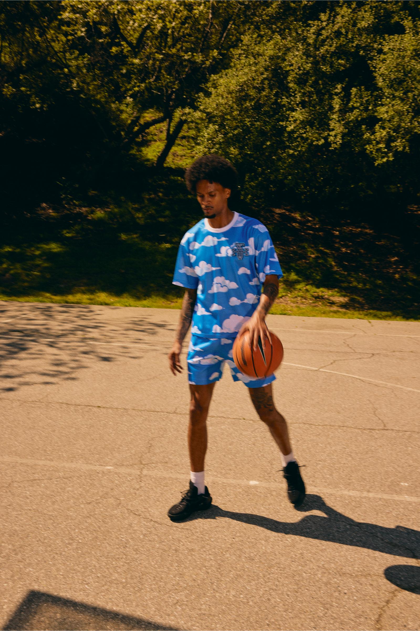 "Try-Outs" Mesh Shorts Blue White