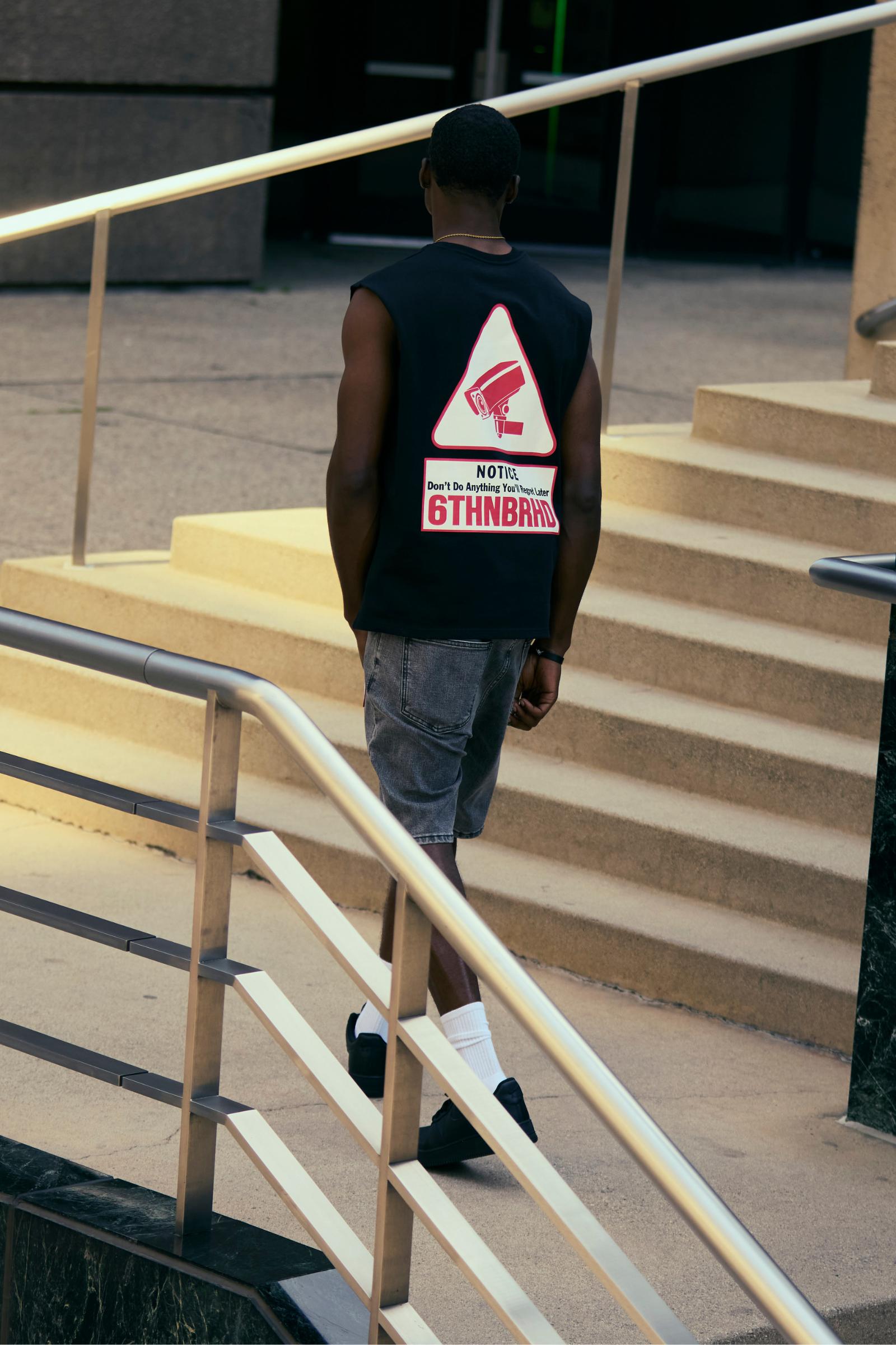 "Surveillance" Denim Shorts Grey Wash