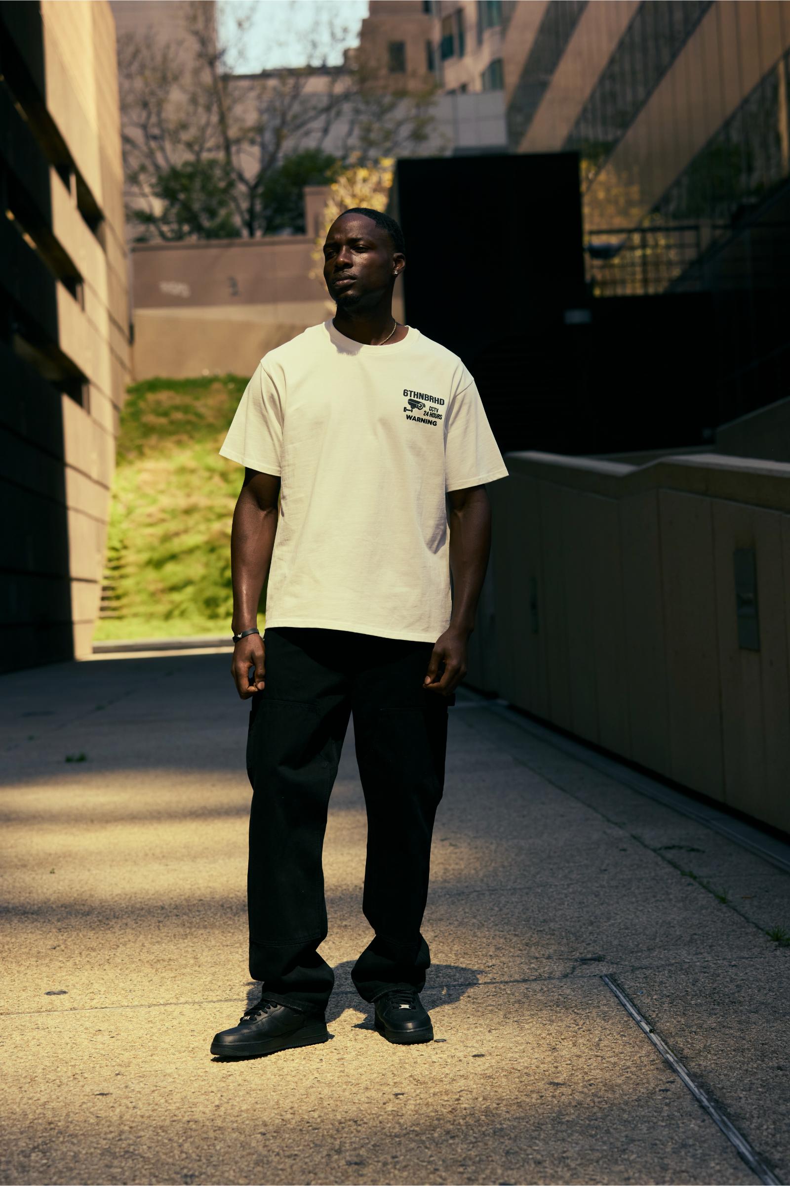 "Warning" Graphic Tee White