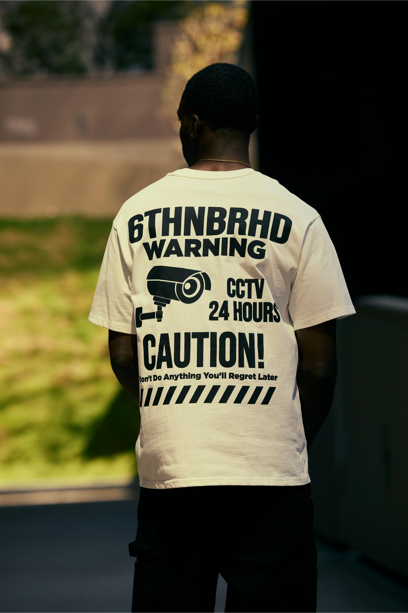 "Warning" Graphic Tee White