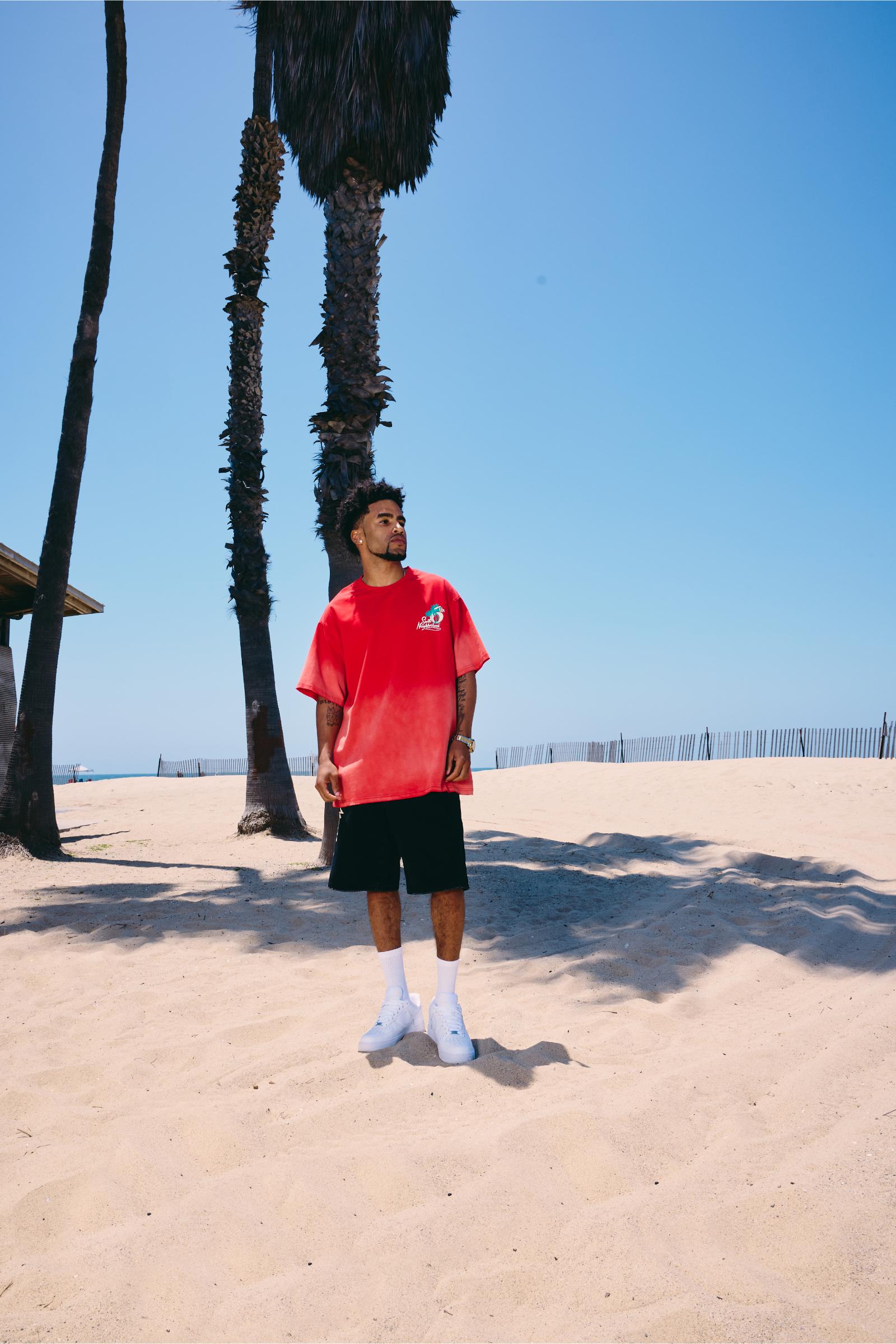"Paradise" Oversized Tee Red