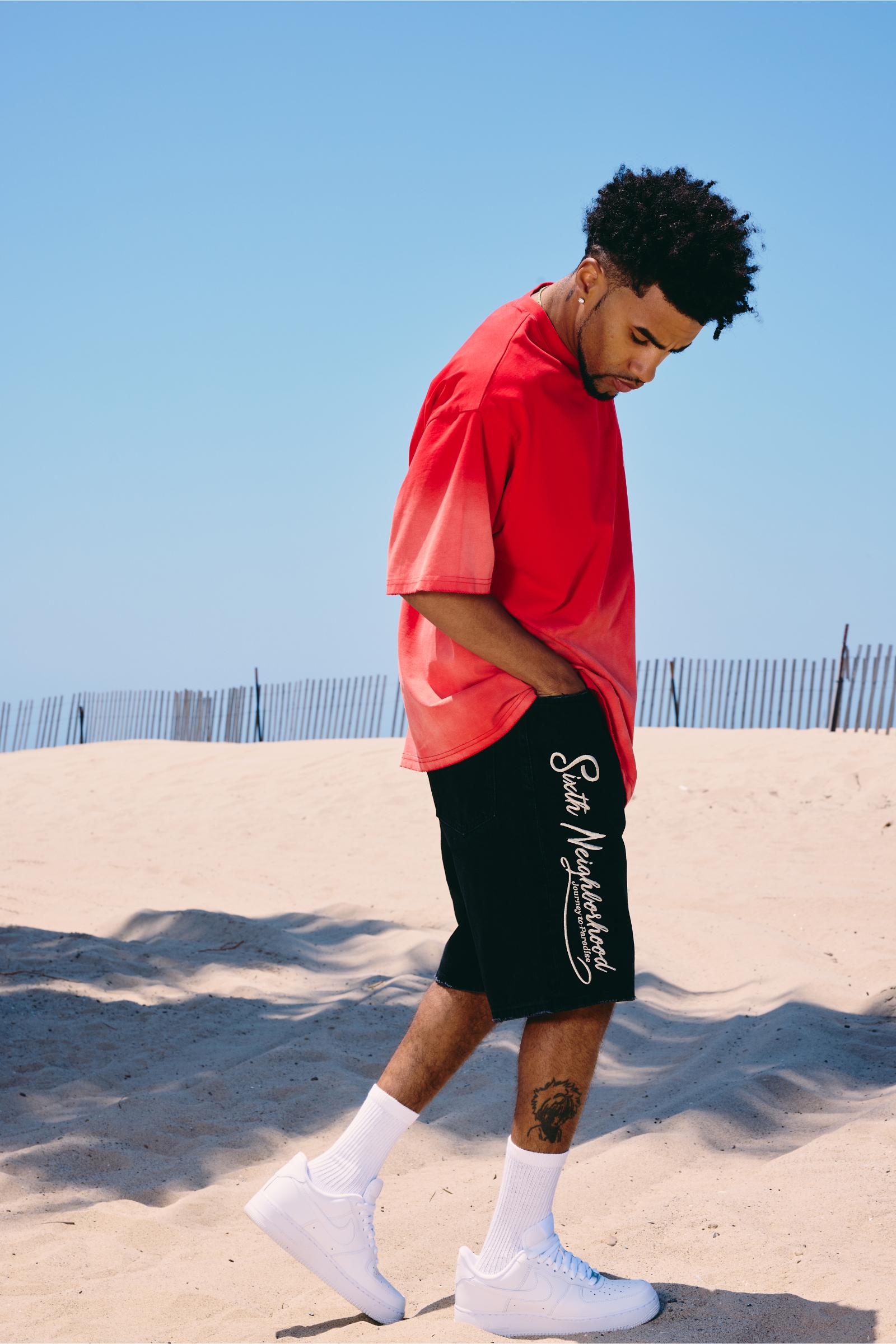 "Paradise" Oversized Tee Red
