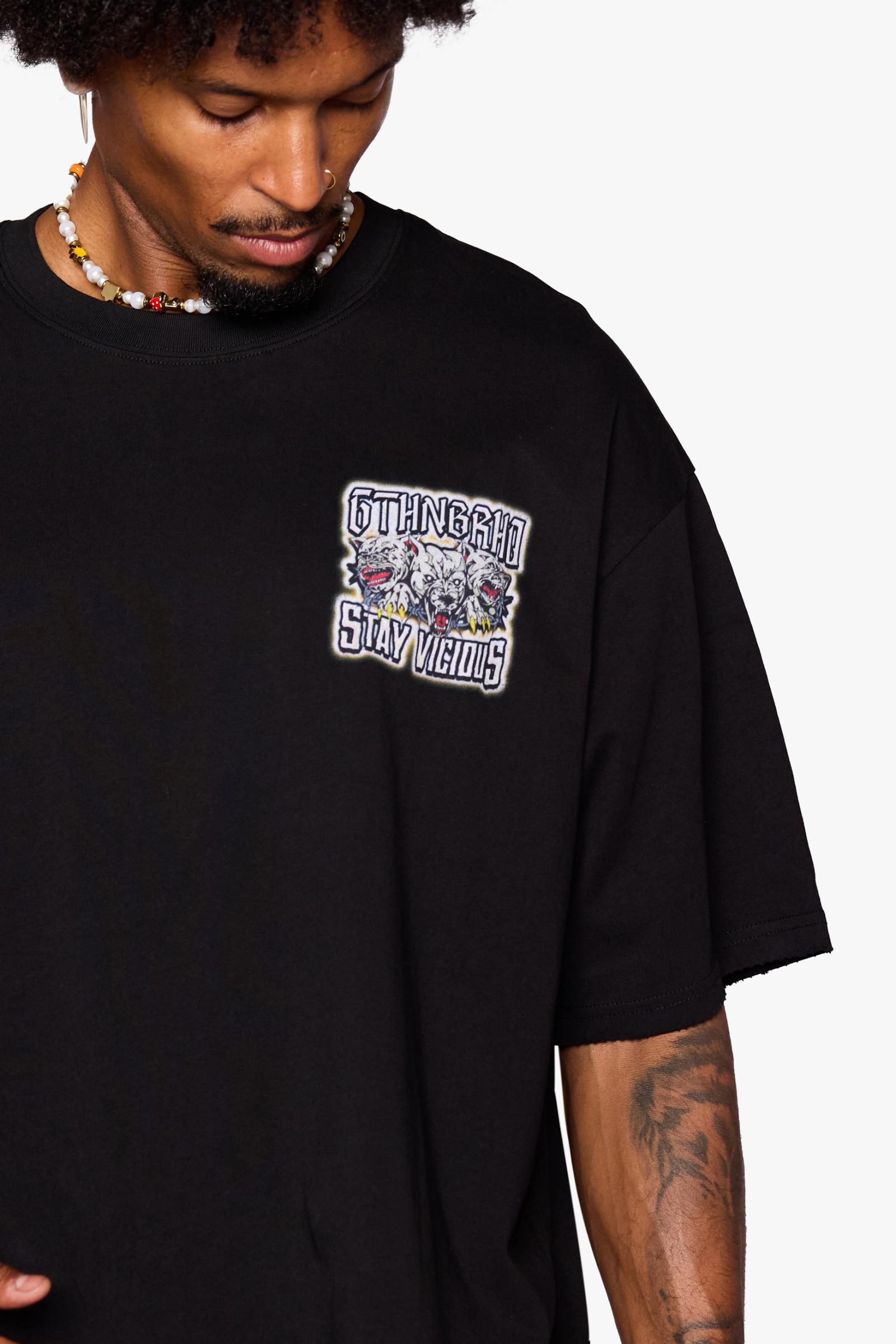 "Stay Vicious" Oversized Graphic Tee Black