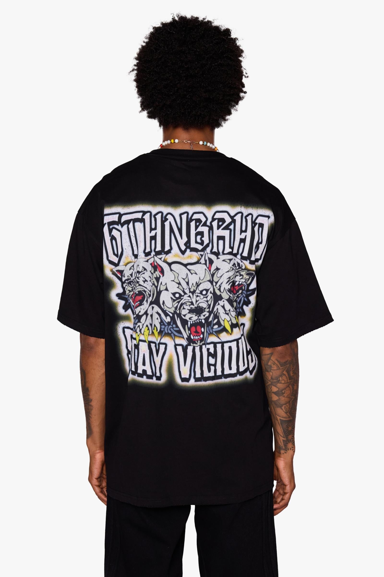 "Stay Vicious" Oversized Graphic Tee Black