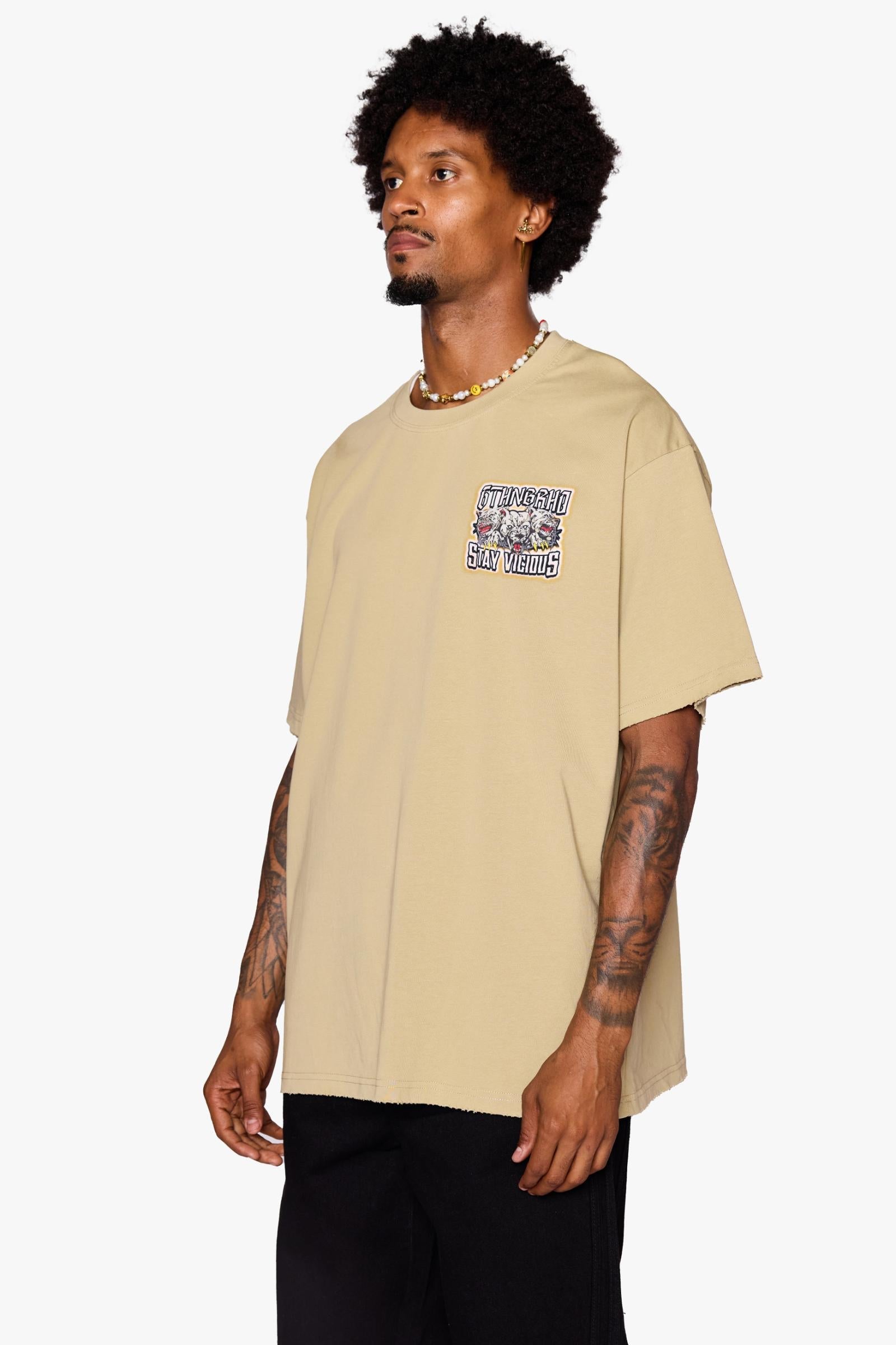 "Stay Vicious" Oversized Tee Sand