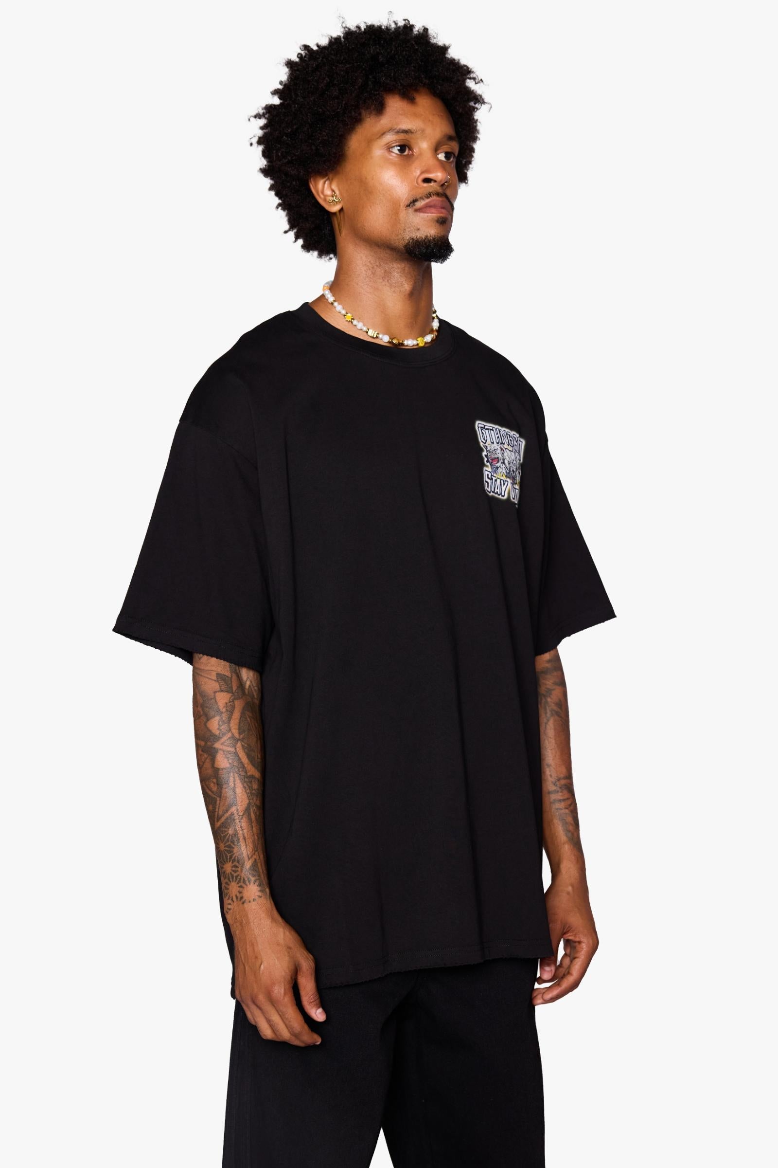 "Stay Vicious" Oversized Graphic Tee Black