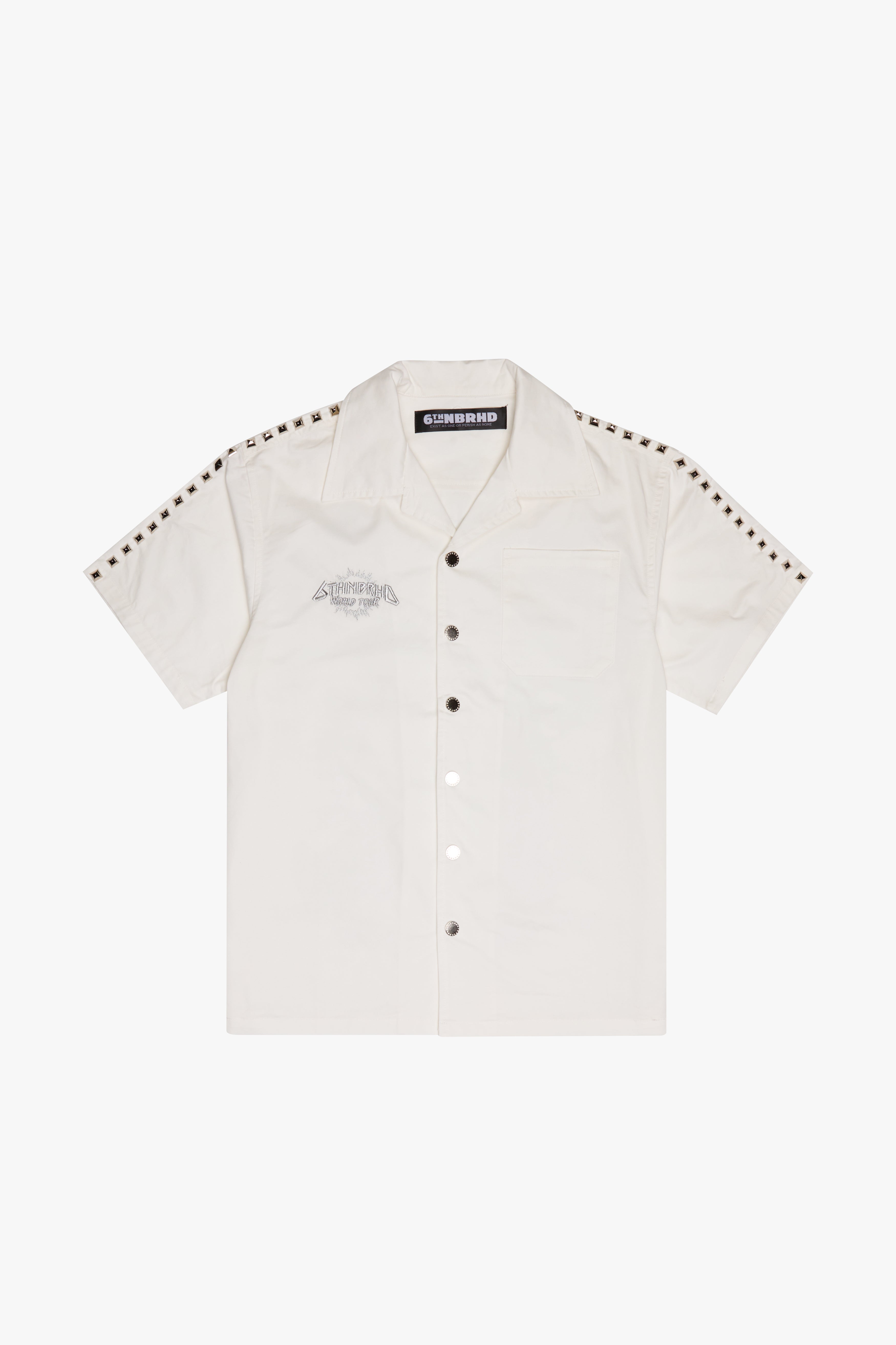 "ROCKSTAR" BUTTON DOWN WHITE