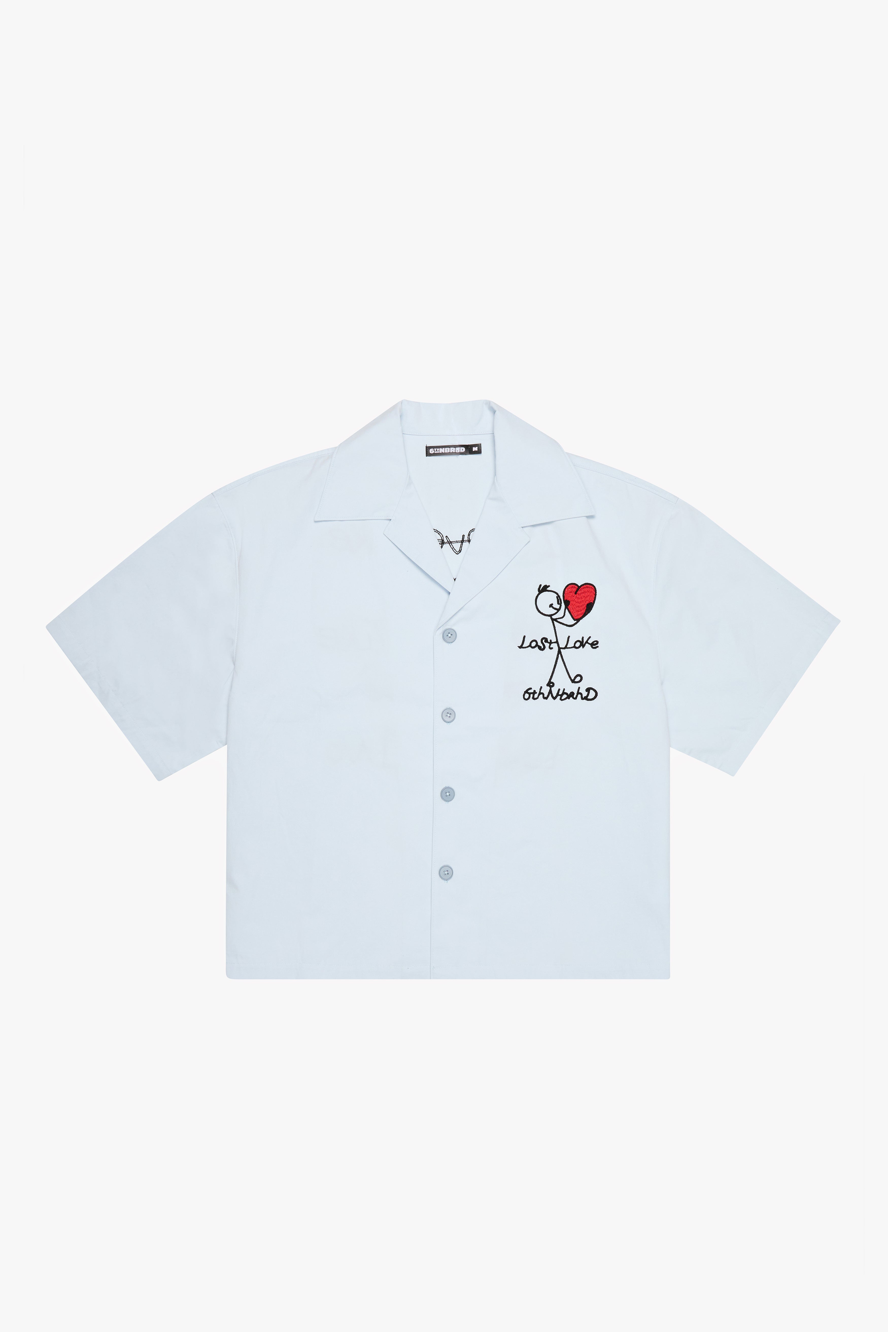 6thNBRHD BUTTON DOWN "LOVE" BABY BLUE