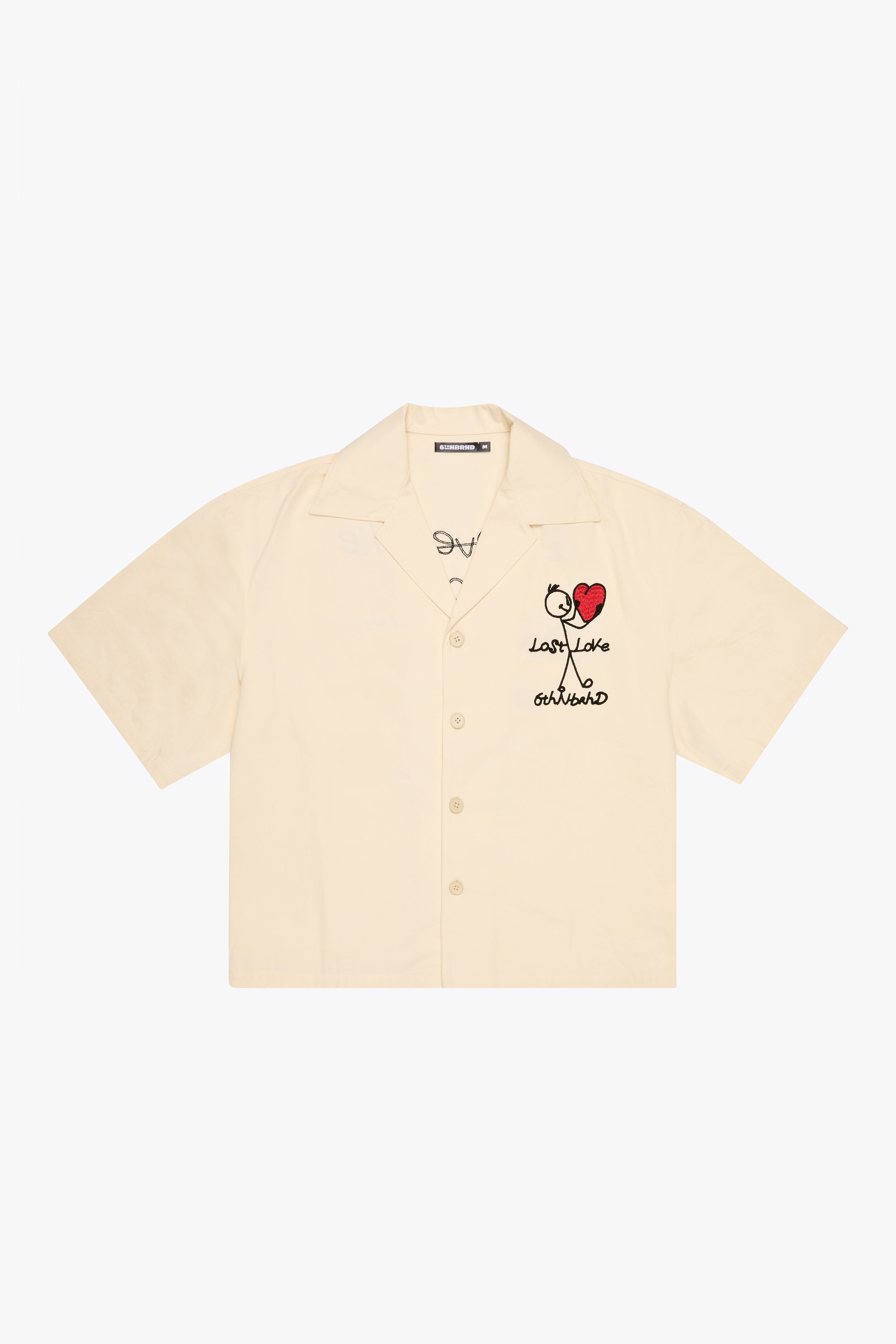 6thNBRHD BUTTON DOWN "LOVE" CREAM